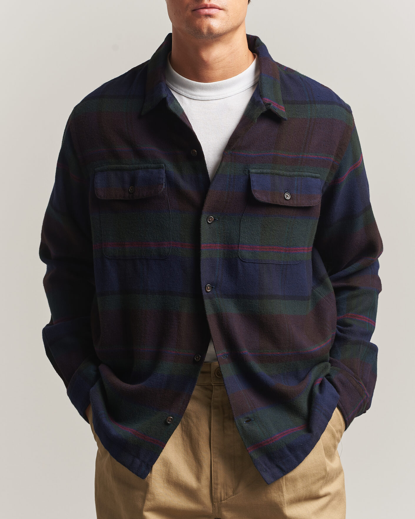 Mies | Kauluspaidat | Polo Ralph Lauren | Hudson Ranch Checked Overshirt Olive Royal