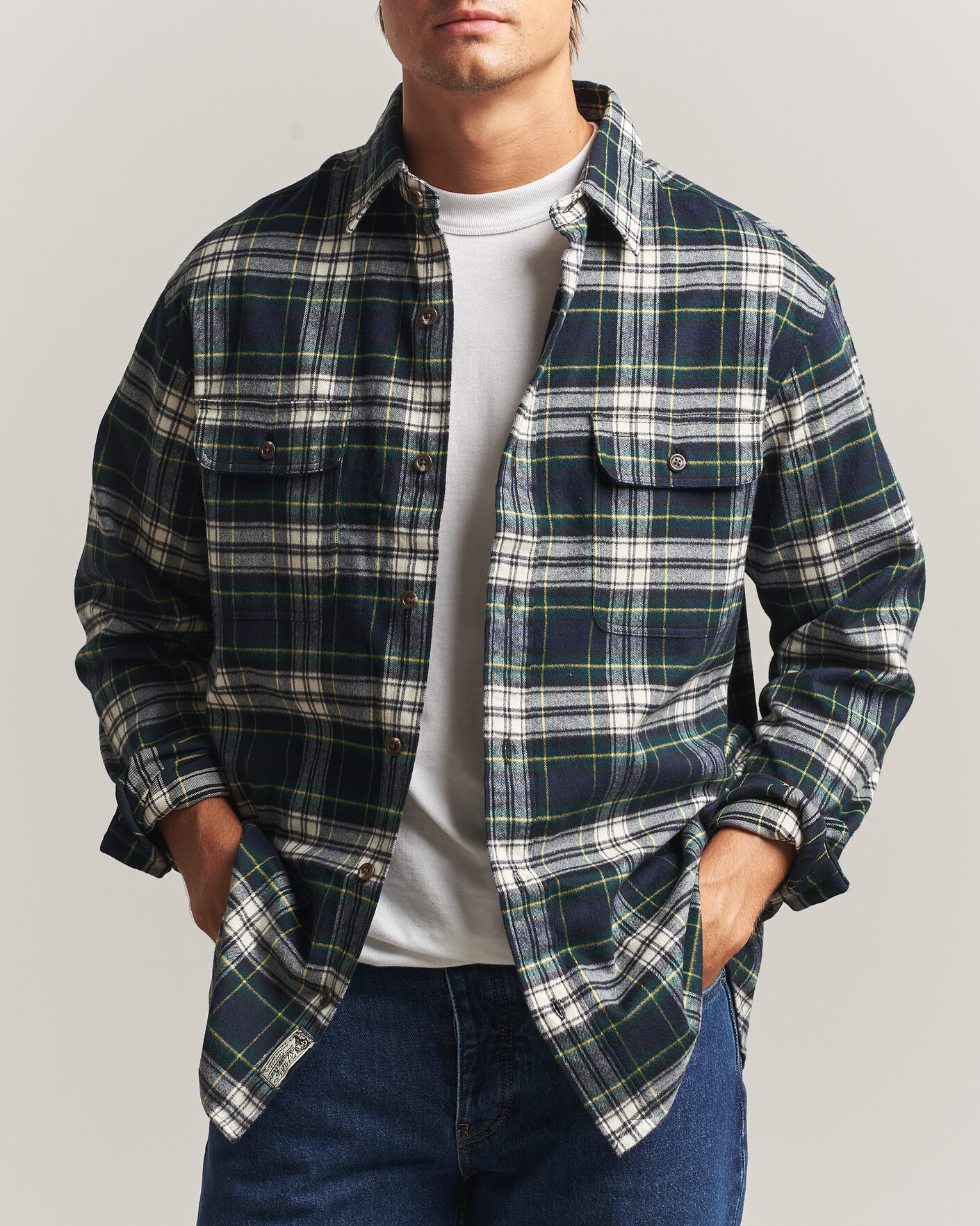 Mies | Kauluspaidat | Polo Ralph Lauren | Classic Fit Shaggy Flannel Shirt Navy Green