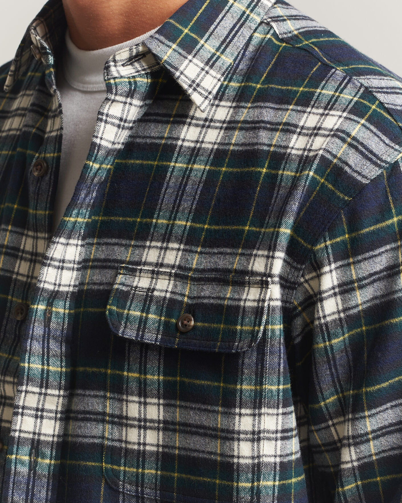 Mies | Kauluspaidat | Polo Ralph Lauren | Classic Fit Shaggy Flannel Shirt Navy Green