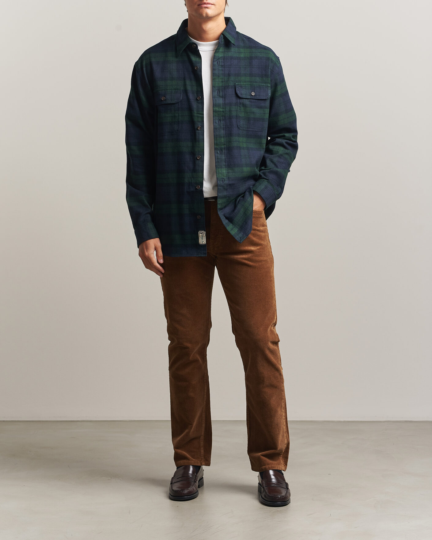 Mies | Kauluspaidat | Polo Ralph Lauren | Classic Fit Shaggy Flannel Shirt Navy Forest