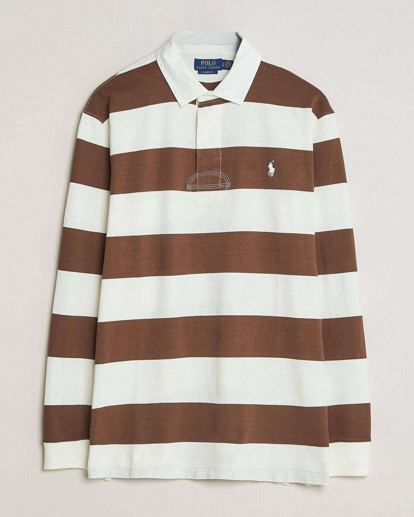 Mies | Puserot | Polo Ralph Lauren | Striped Jersey Rugger Cream/Brown