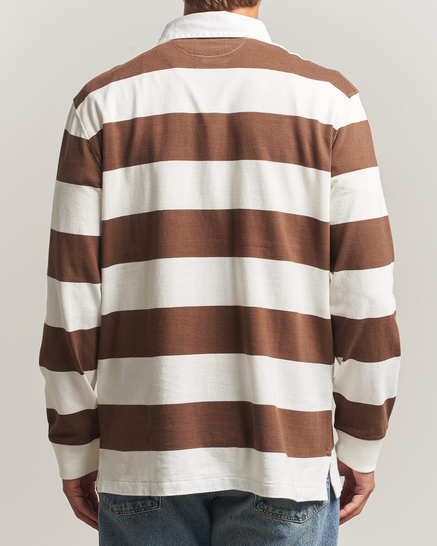 Mies | Puserot | Polo Ralph Lauren | Striped Jersey Rugger Cream/Brown