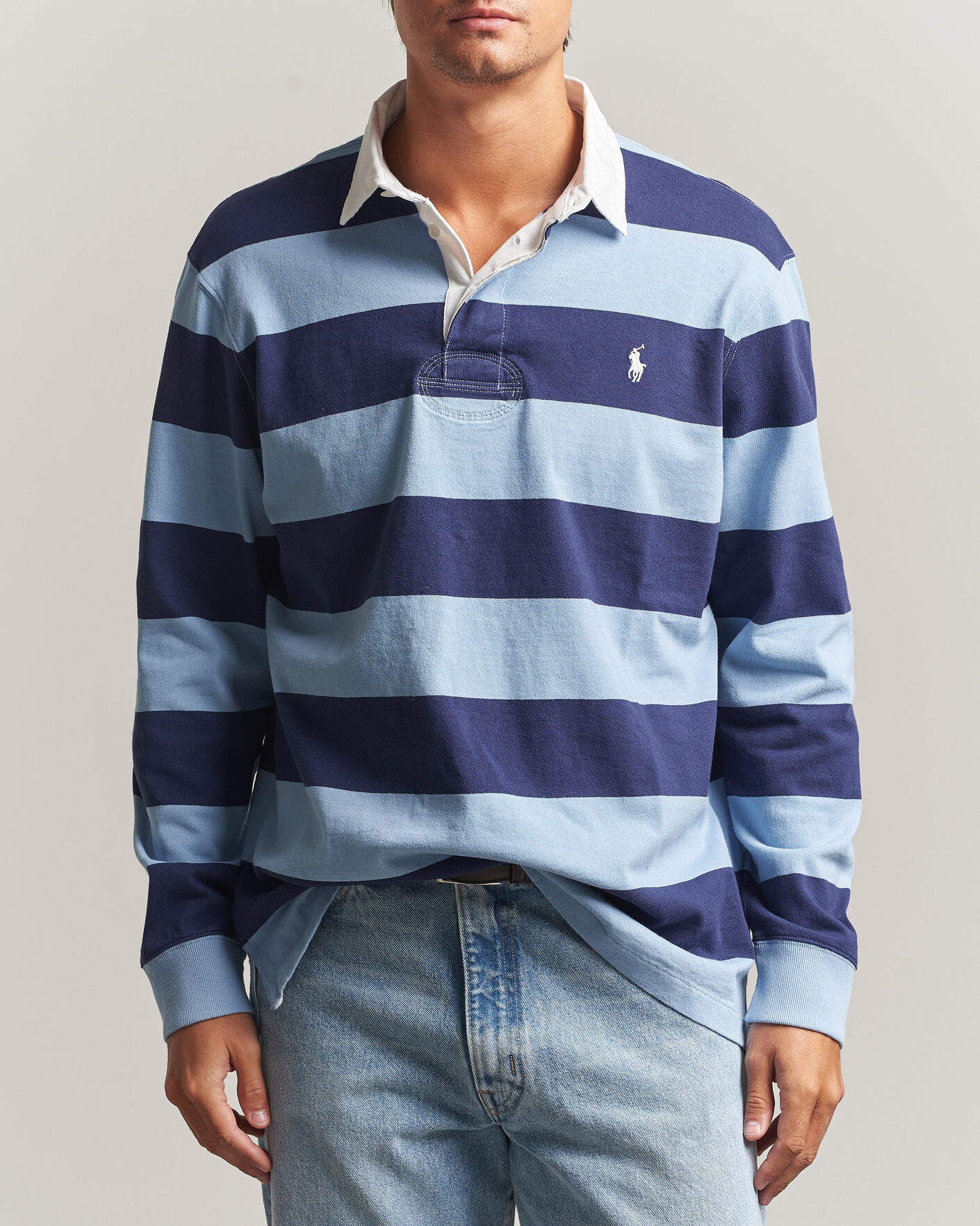 Mies | Puserot | Polo Ralph Lauren | Striped Jersey Rugger Blue/Navy