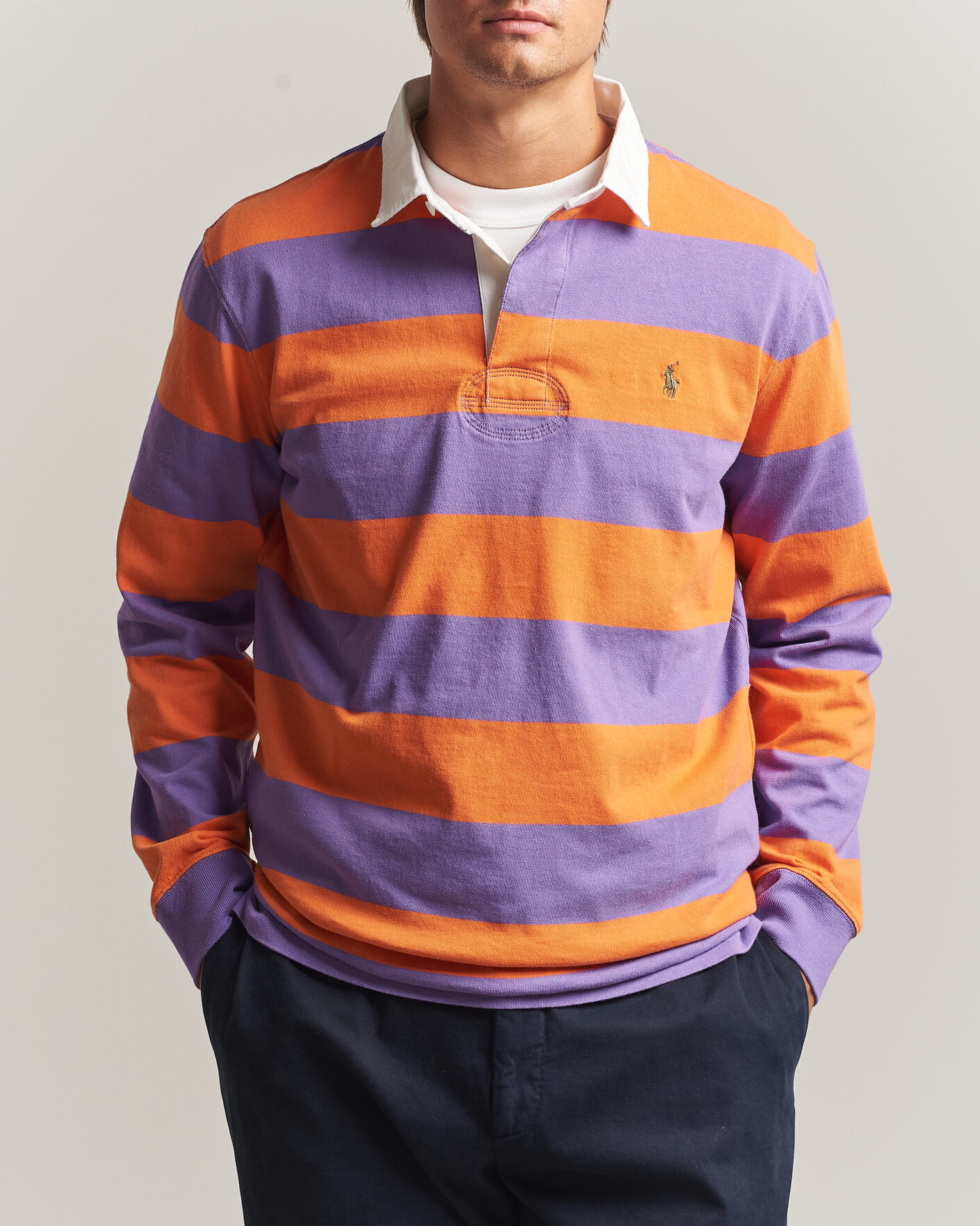 Mies | Puserot | Polo Ralph Lauren | Striped Jersey Rugger Purple/Orange
