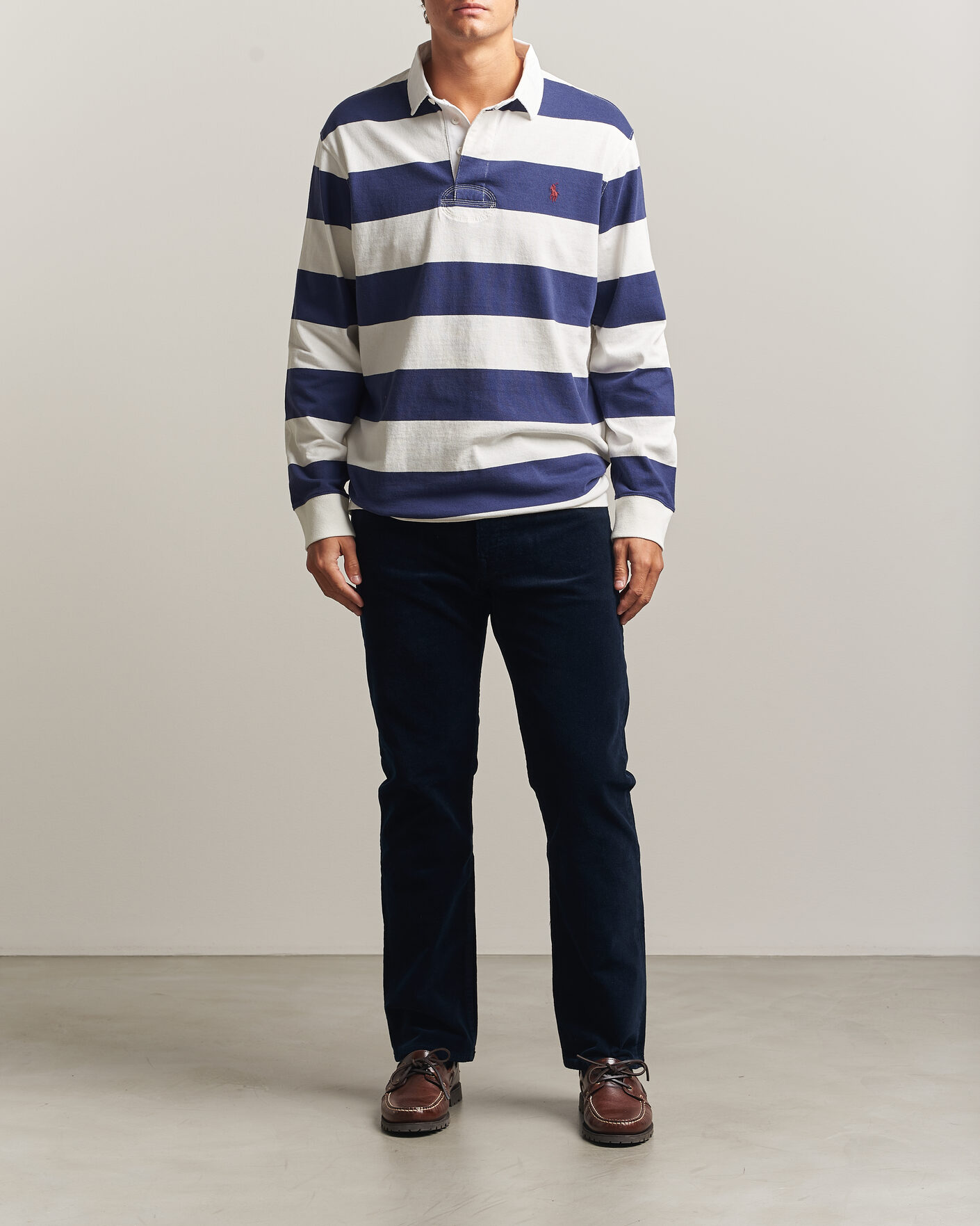 Mies | Puserot | Polo Ralph Lauren | Striped Jersey Rugger Cream/Navy