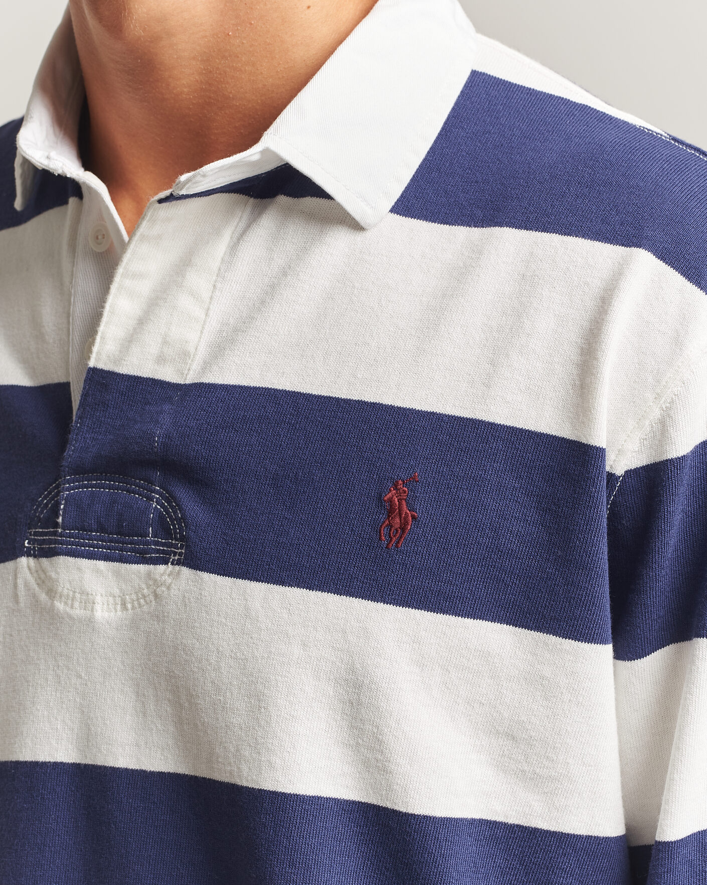 Mies | Puserot | Polo Ralph Lauren | Striped Jersey Rugger Cream/Navy