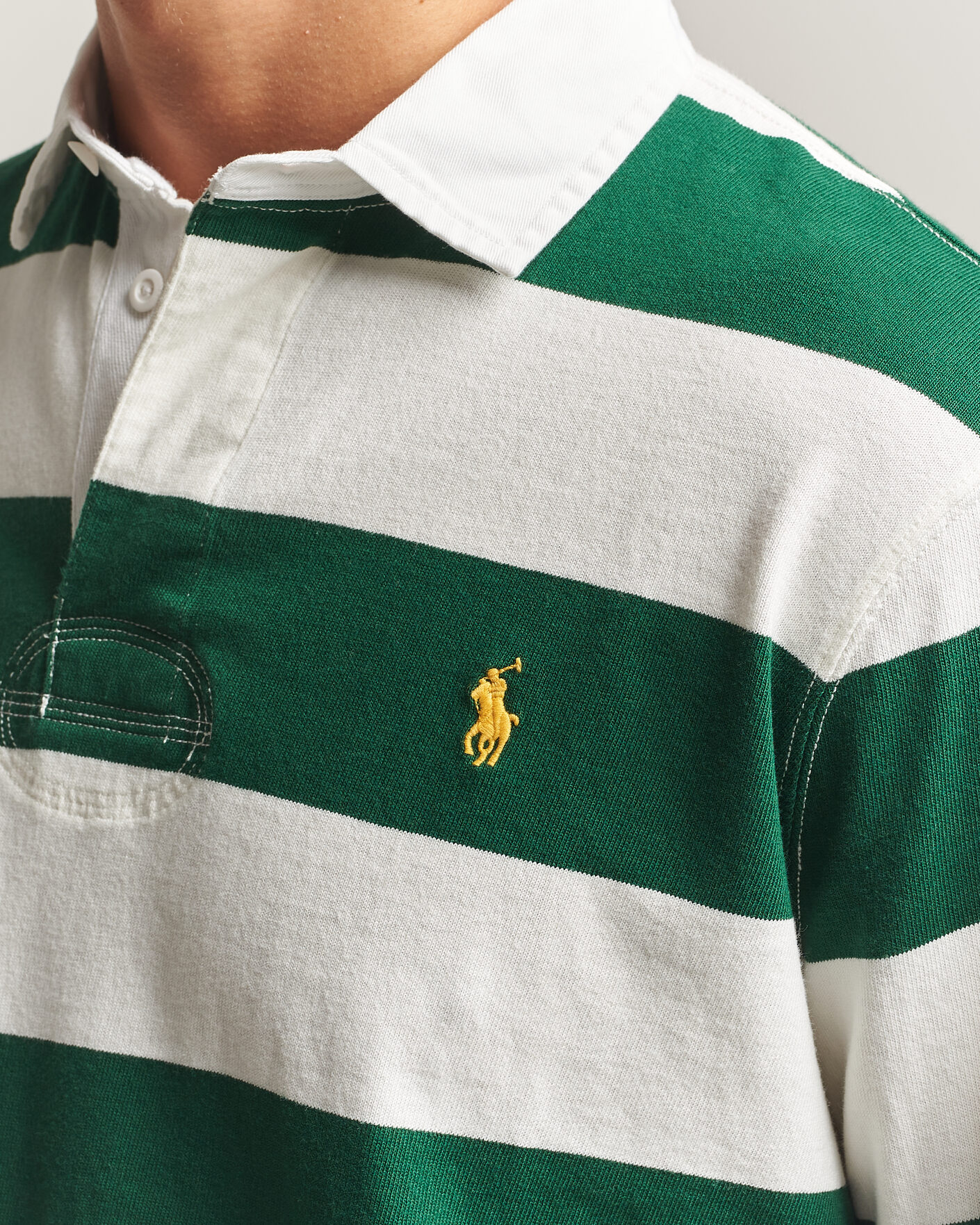 Mies | Puserot | Polo Ralph Lauren | Striped Jersey Rugger Cream/Forest