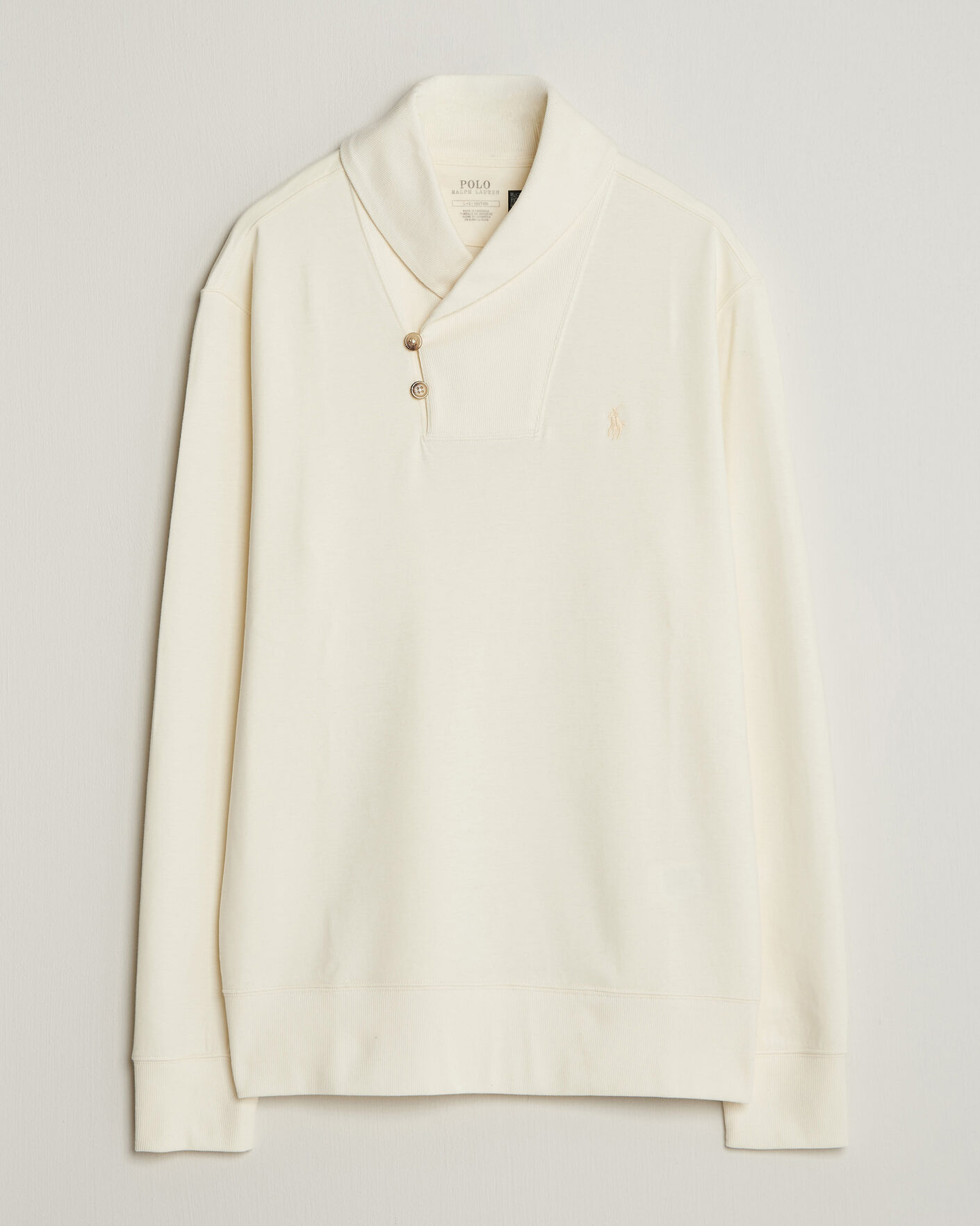 Mies | Puserot | Polo Ralph Lauren | Double Knitted Shawl Collar Sweater Pale Cream
