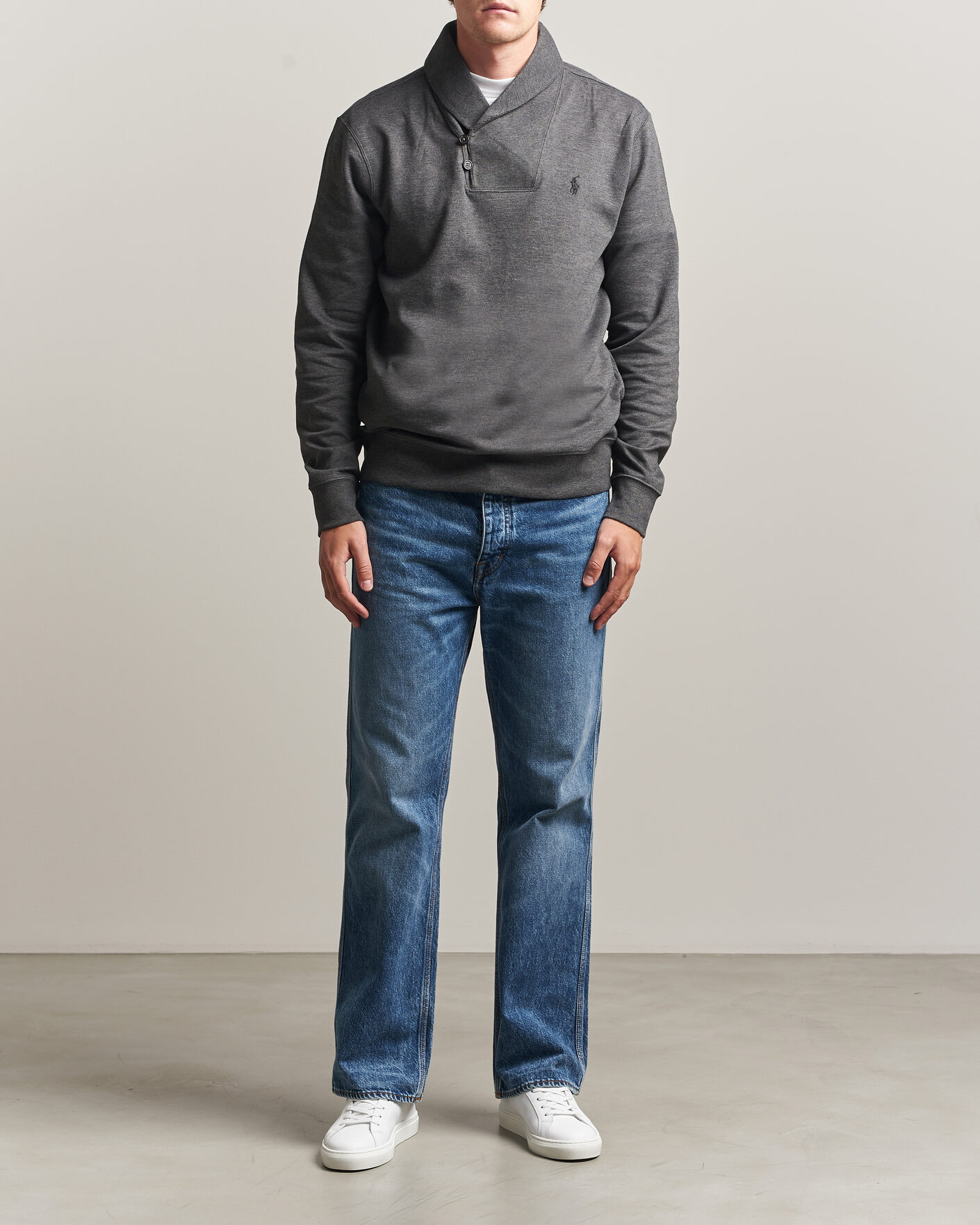 Mies | Puserot | Polo Ralph Lauren | Double Knitted Shawl Collar Sweater Windsor Heather