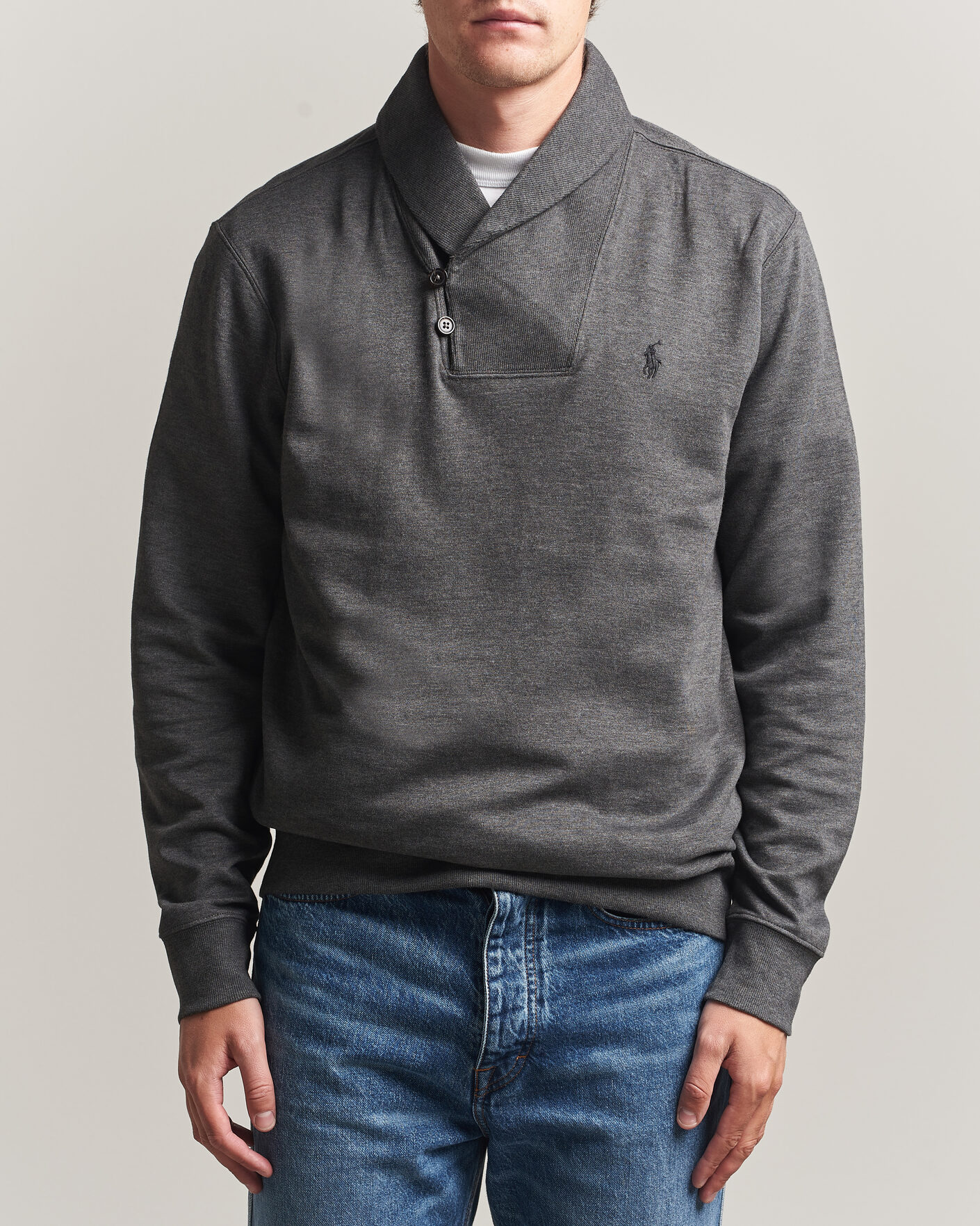 Mies | Puserot | Polo Ralph Lauren | Double Knitted Shawl Collar Sweater Windsor Heather