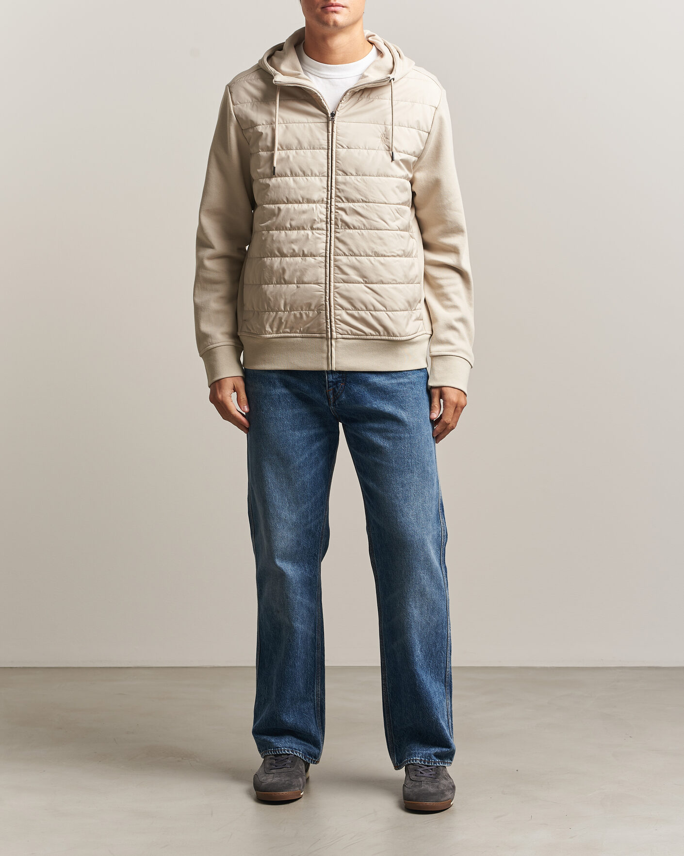Mies | Puserot | Polo Ralph Lauren | Double Knitted Jaquard Full Zip Hoodie Stoneware Grey