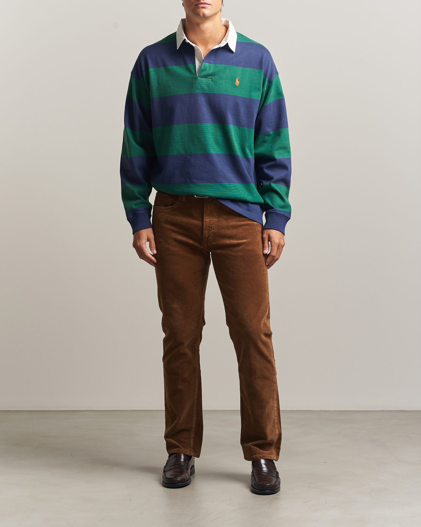 Mies | Puserot | Polo Ralph Lauren | Jersey Knitted Rugby Pullover Green/Cobolt