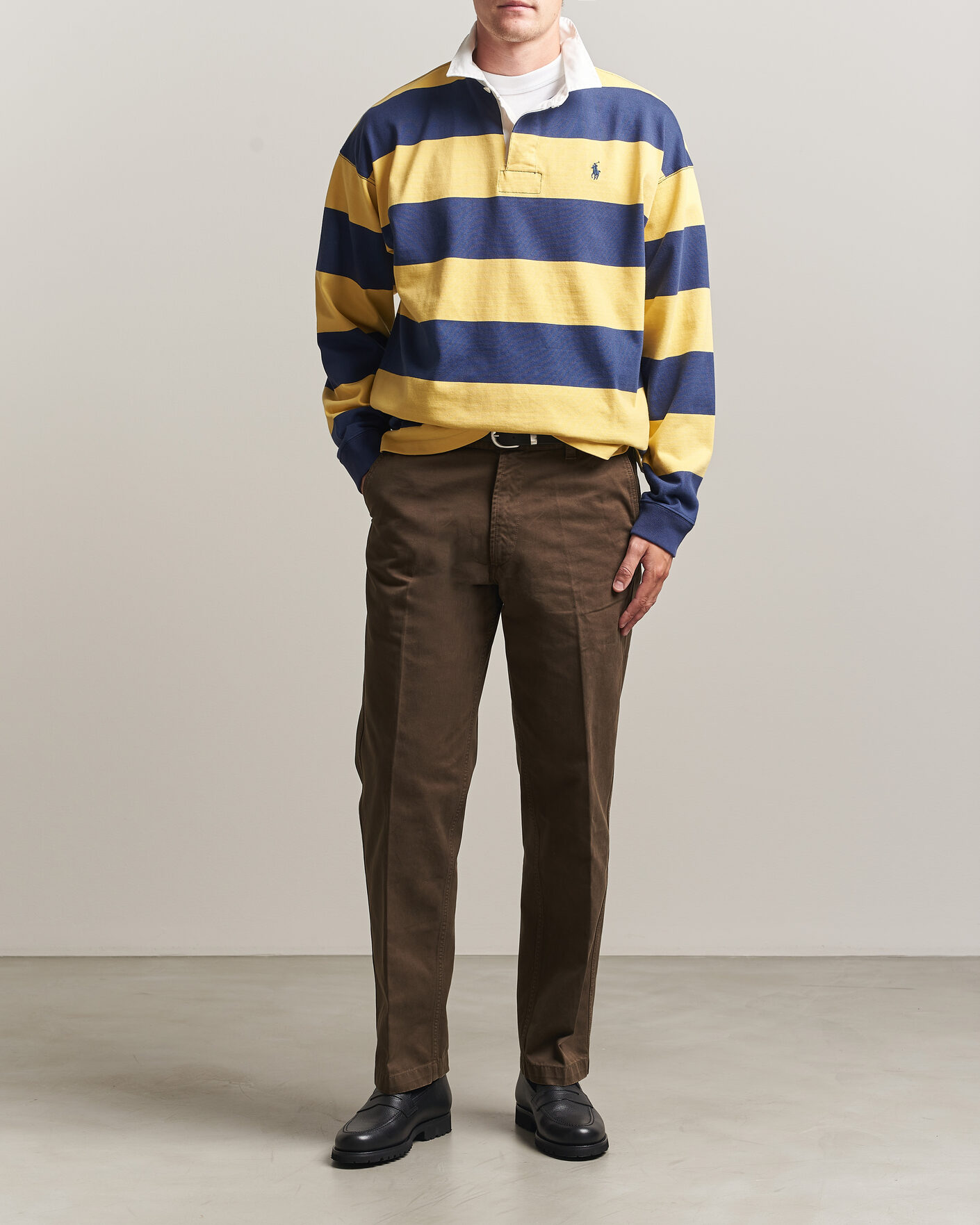 Mies | Puserot | Polo Ralph Lauren | Jersey Knitted Rugby Pullover Yellow/Cobolt