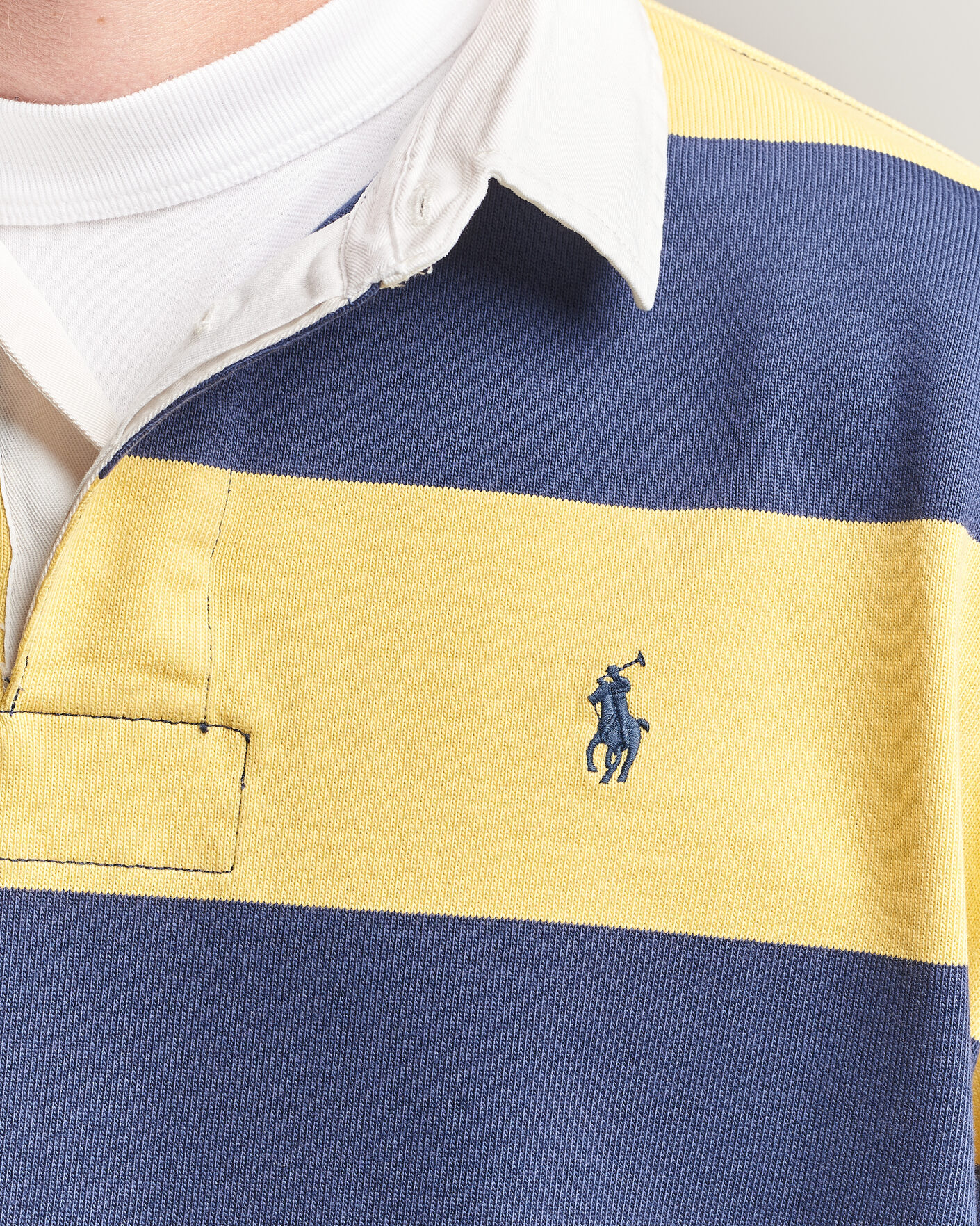 Mies | Puserot | Polo Ralph Lauren | Jersey Knitted Rugby Pullover Yellow/Cobolt