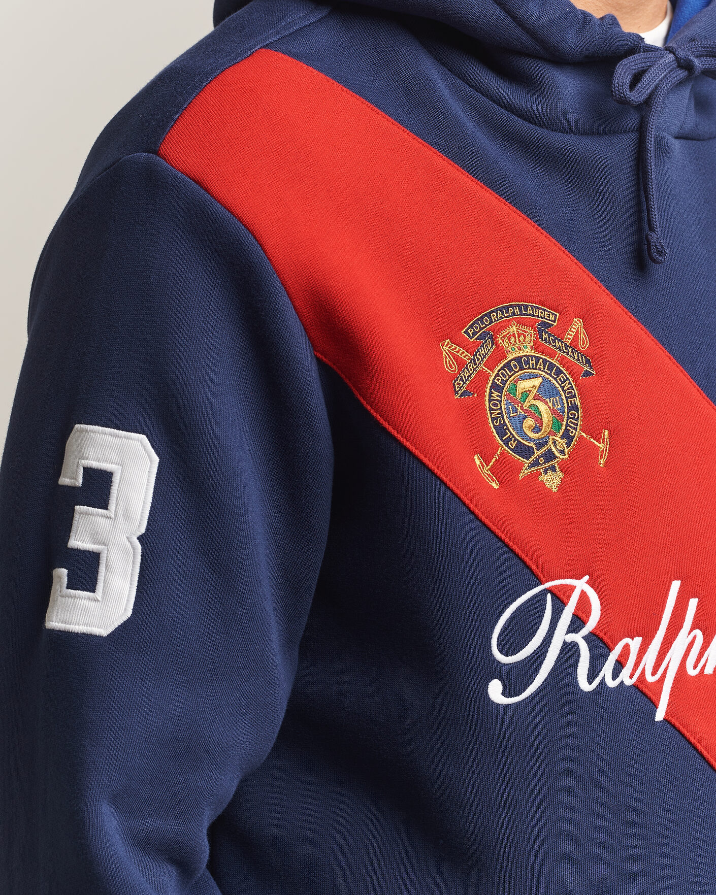 Mies | Puserot | Polo Ralph Lauren | Diagonal Stripe Big Pony Hoodie Newport Navy