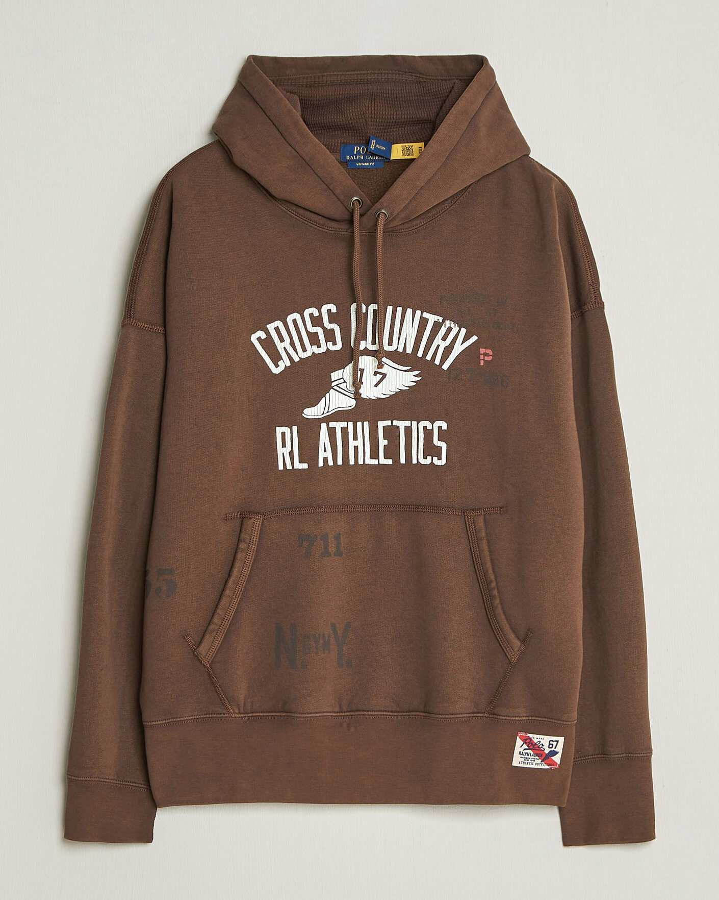 Mies | Puserot | Polo Ralph Lauren | Fleece Printed Hoodie Court Brown