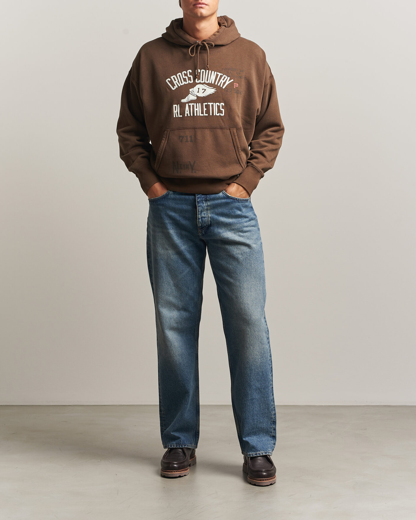 Mies | Puserot | Polo Ralph Lauren | Fleece Printed Hoodie Court Brown