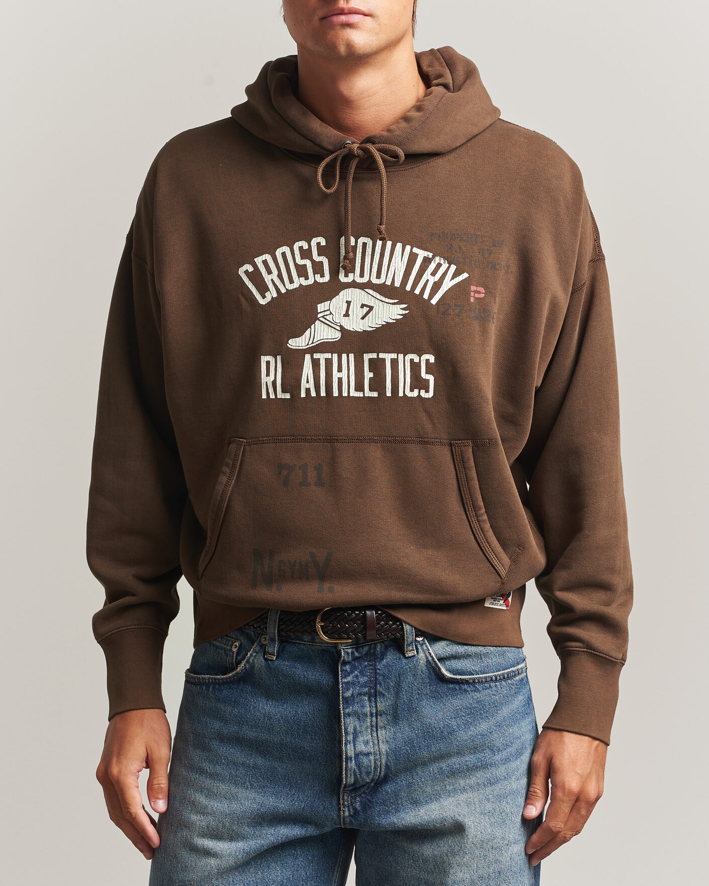 Mies | Puserot | Polo Ralph Lauren | Fleece Printed Hoodie Court Brown