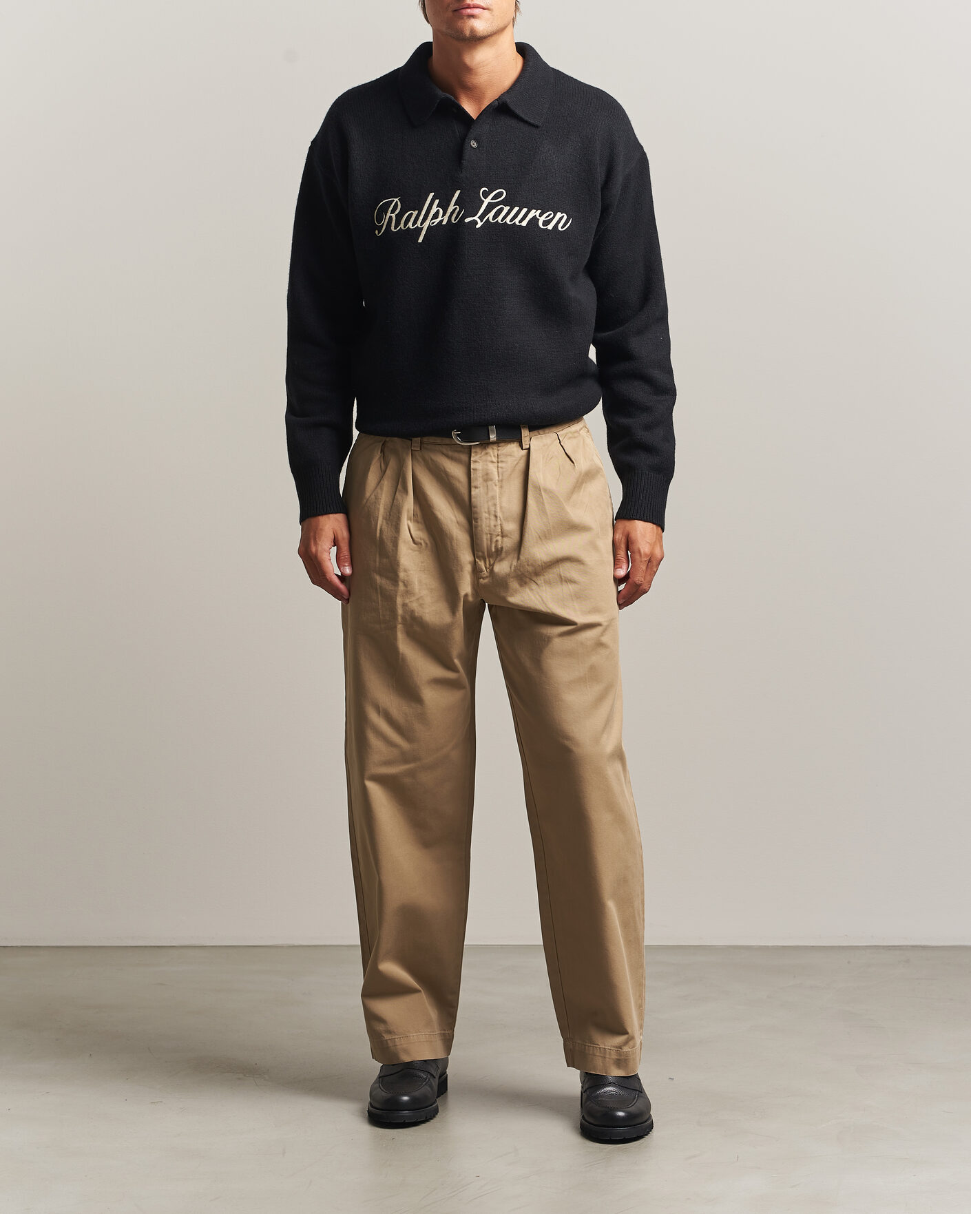 Mies | Puserot | Polo Ralph Lauren | Wool/Alpaca Rugby Sweater Polo Black