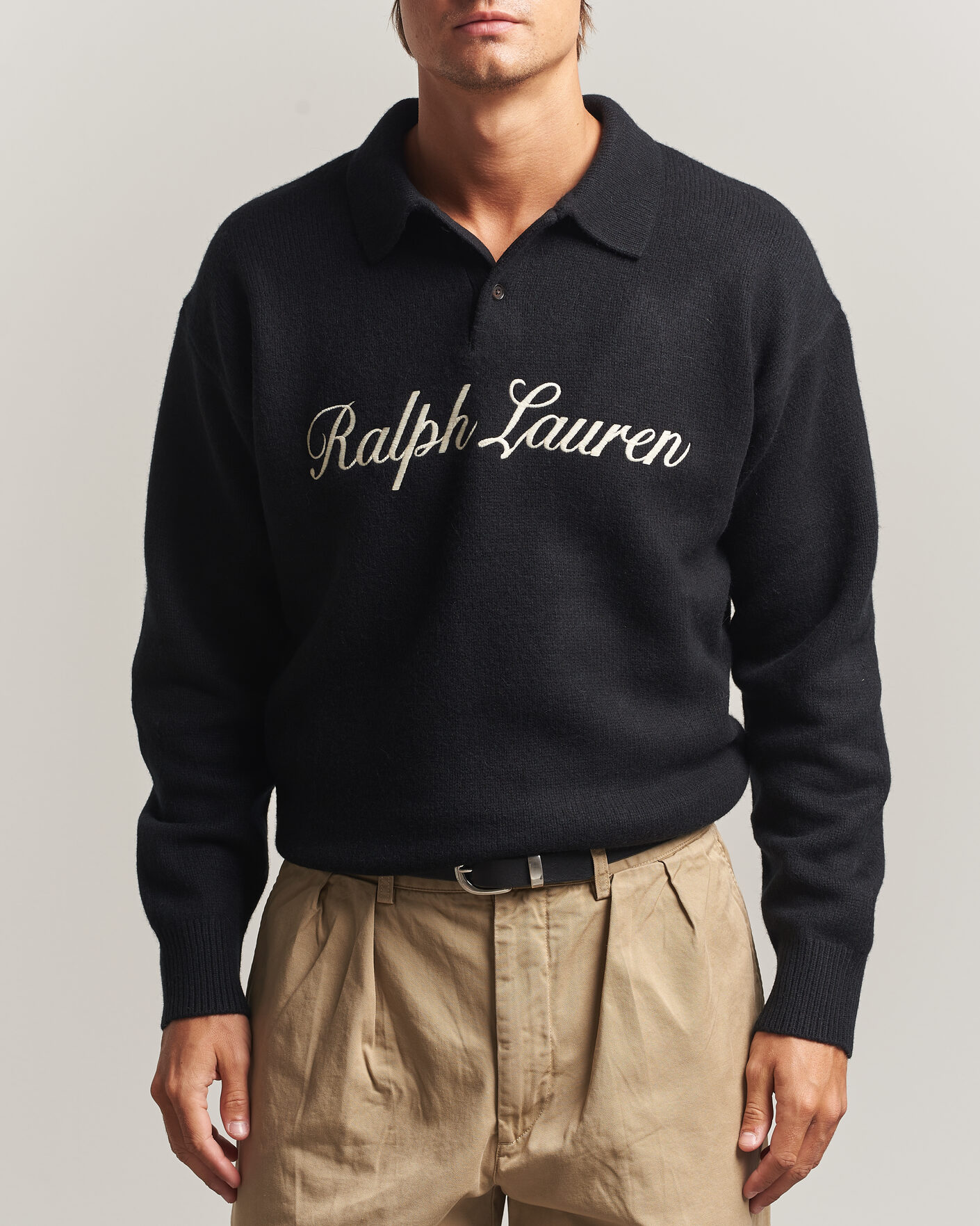 Mies | Puserot | Polo Ralph Lauren | Wool/Alpaca Rugby Sweater Polo Black
