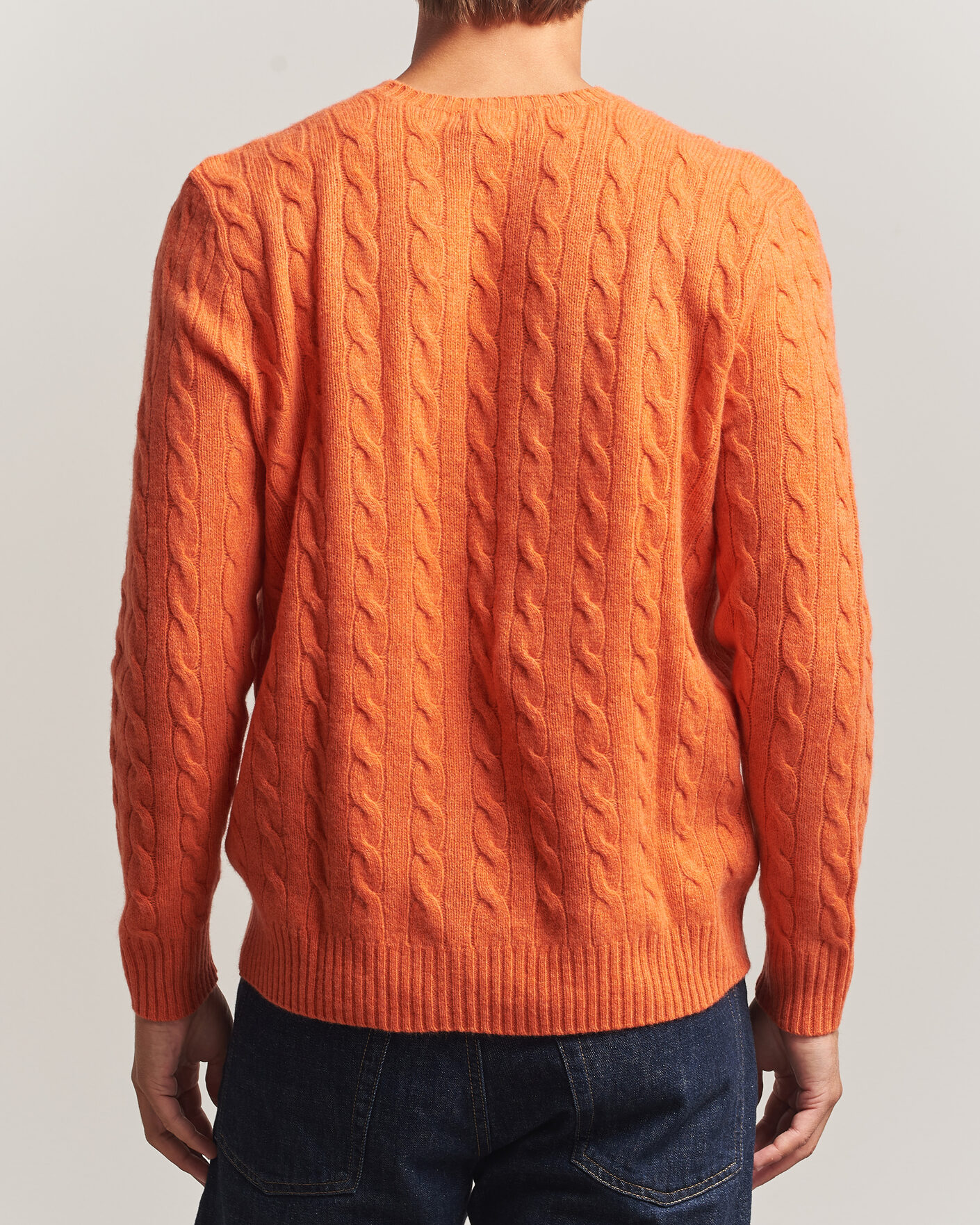Mies | Puserot | Polo Ralph Lauren | Wool/Cashmere Cable Crew Neck Orange Jasper Heather