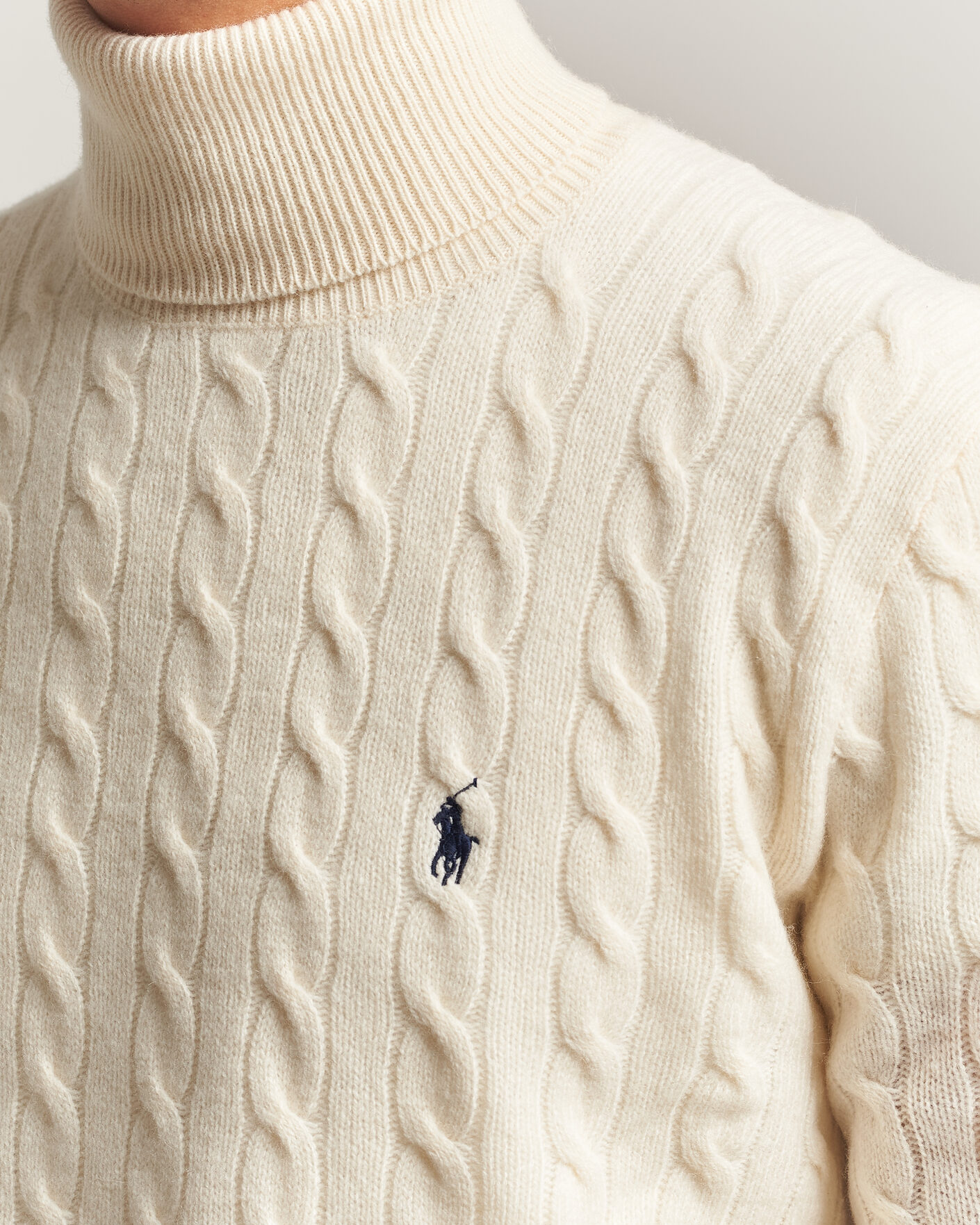 Mies | Puserot | Polo Ralph Lauren | Wool/Cashmere Rollneck Andover Cream