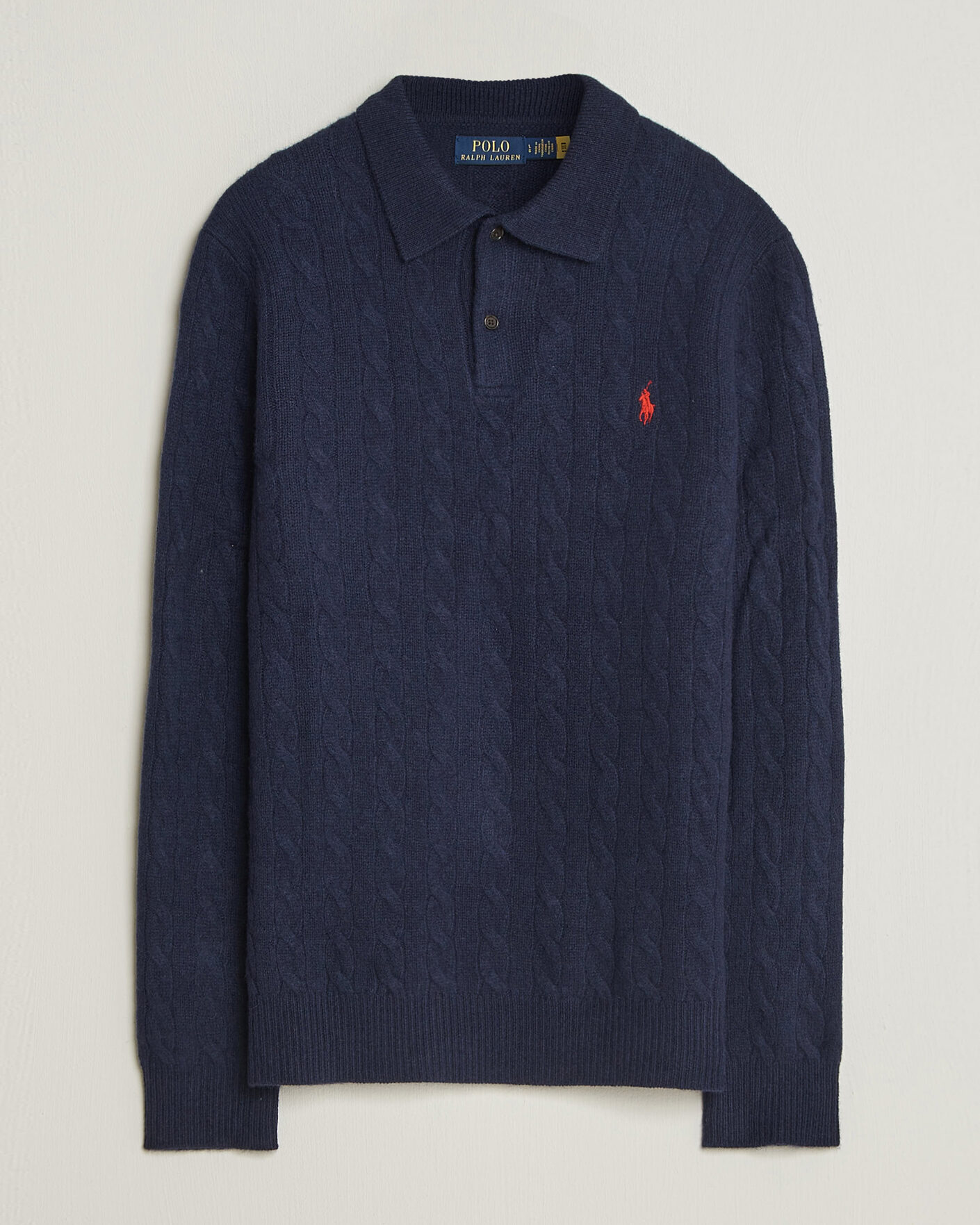Mies | Puserot | Polo Ralph Lauren | Wool/Cashmere Cable Knit Polo Hunter Navy