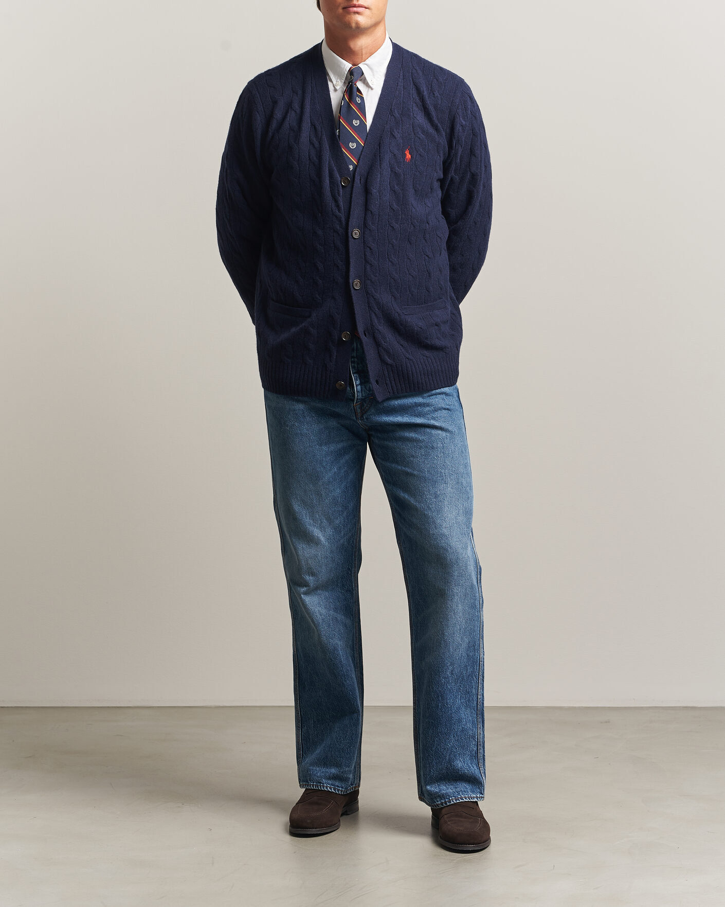 Mies | Puserot | Polo Ralph Lauren | Wool/Cashmere Cable Cardigan Hunter Navy