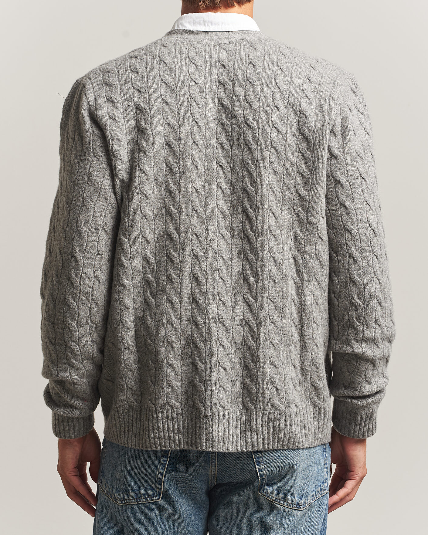 Mies | Puserot | Polo Ralph Lauren | Wool/Cashmere Cable Cardigan Fawn Grey Heather
