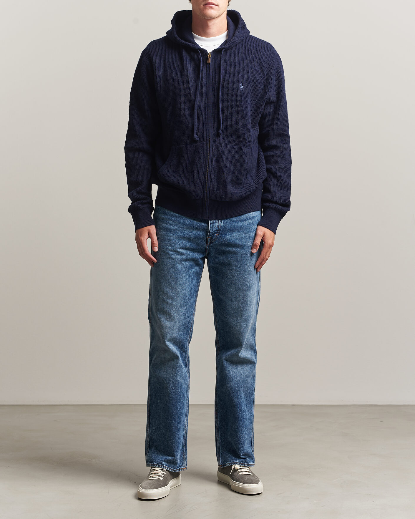 Mies | Puserot | Polo Ralph Lauren | Cotton/Wool Full-Zip Hoodie Hunter Navy