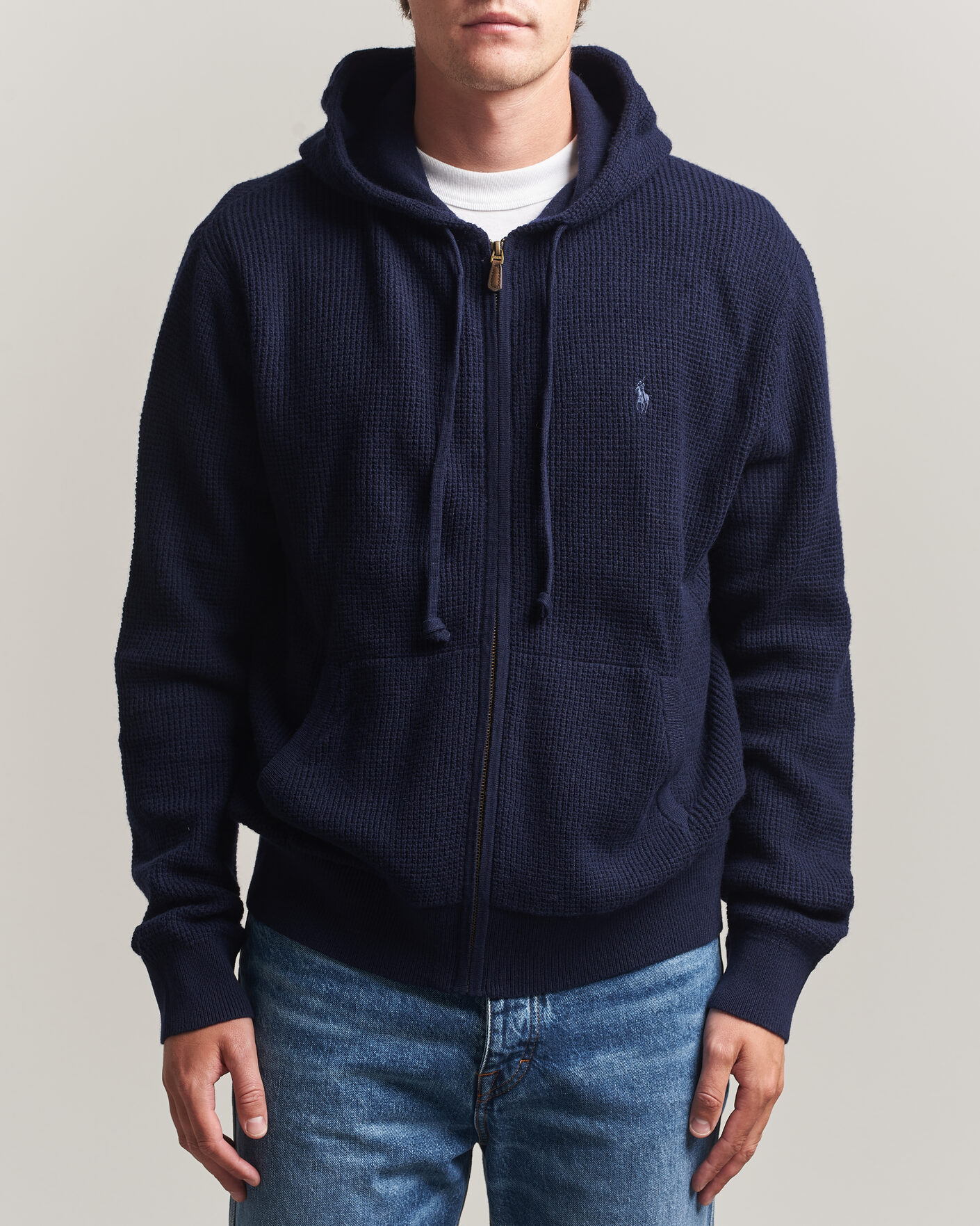 Mies | Puserot | Polo Ralph Lauren | Cotton/Wool Full-Zip Hoodie Hunter Navy