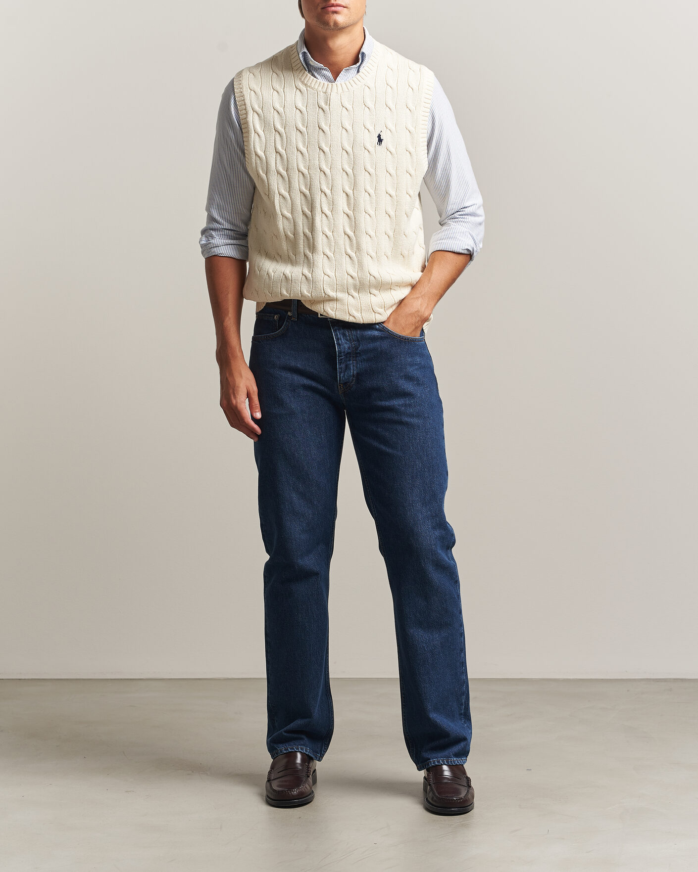 Mies | Puserot | Polo Ralph Lauren | Cotton Cable Vest Andover Cream