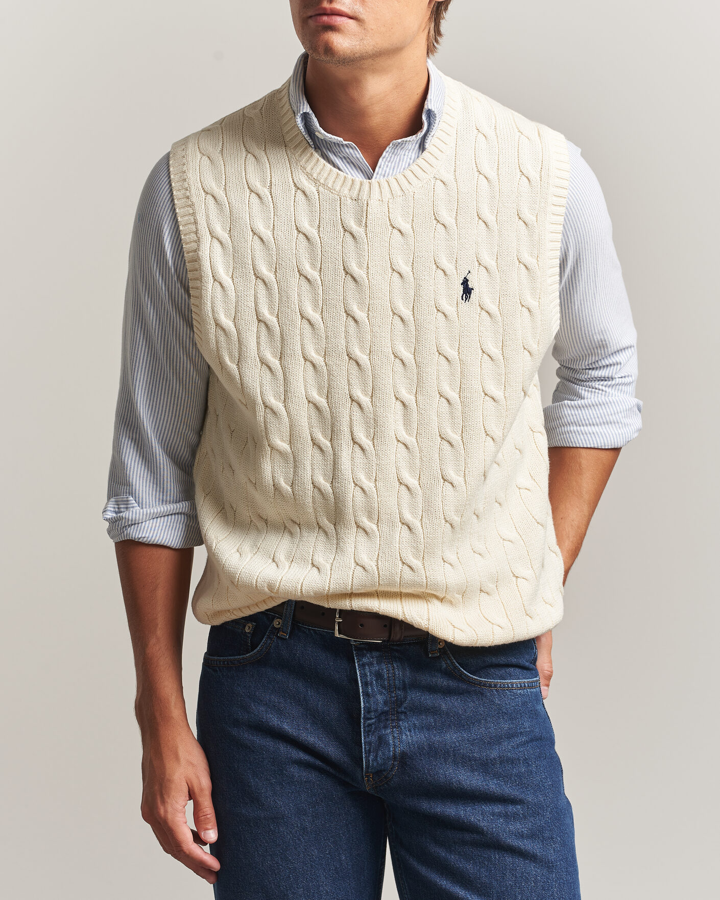 Mies | Puserot | Polo Ralph Lauren | Cotton Cable Vest Andover Cream