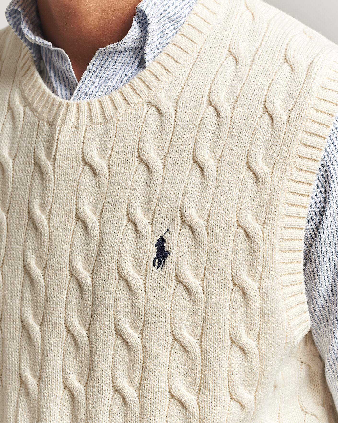 Mies | Puserot | Polo Ralph Lauren | Cotton Cable Vest Andover Cream
