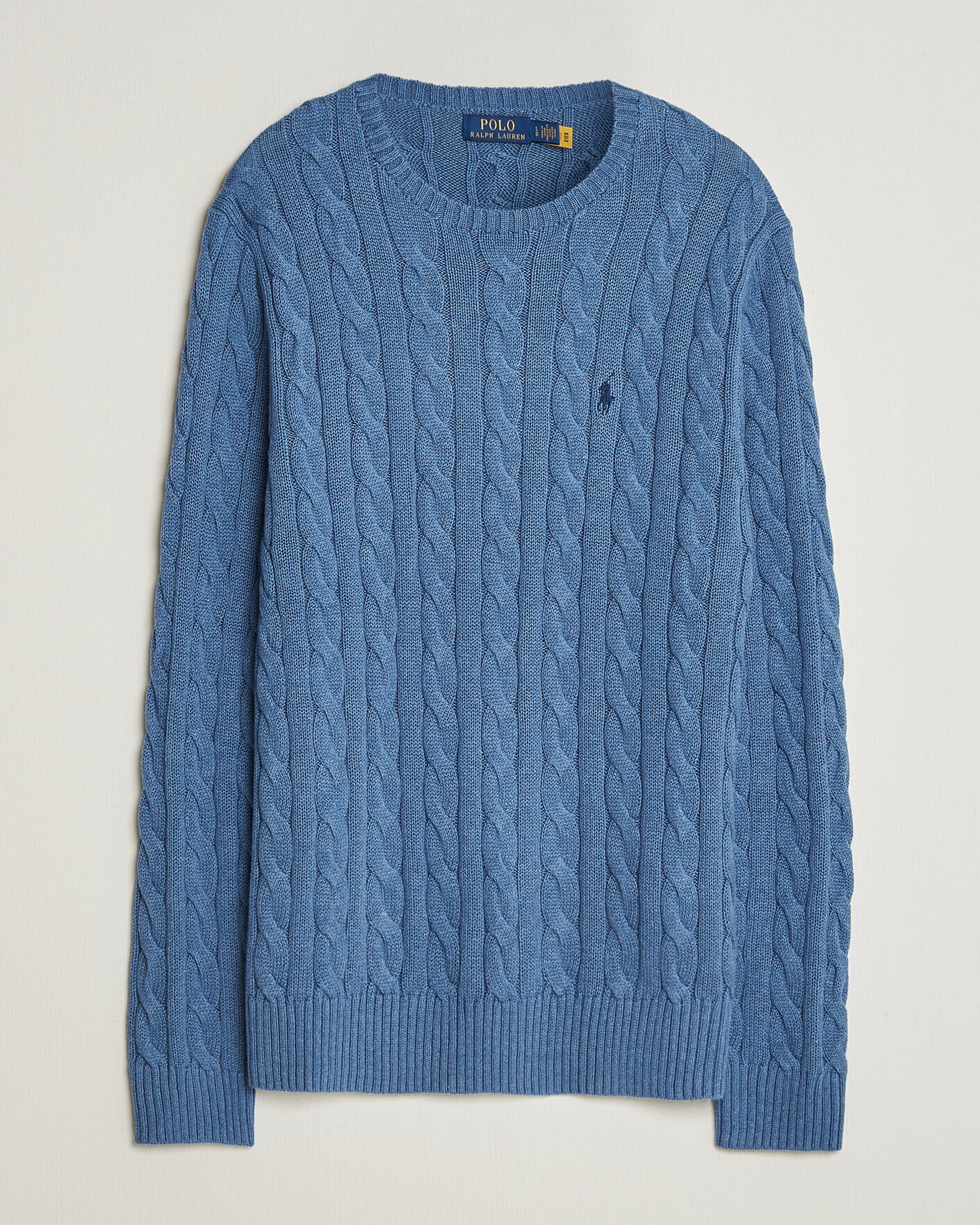 Mies | Puserot | Polo Ralph Lauren | Cotton Cable Pullover Blue Borage Heather