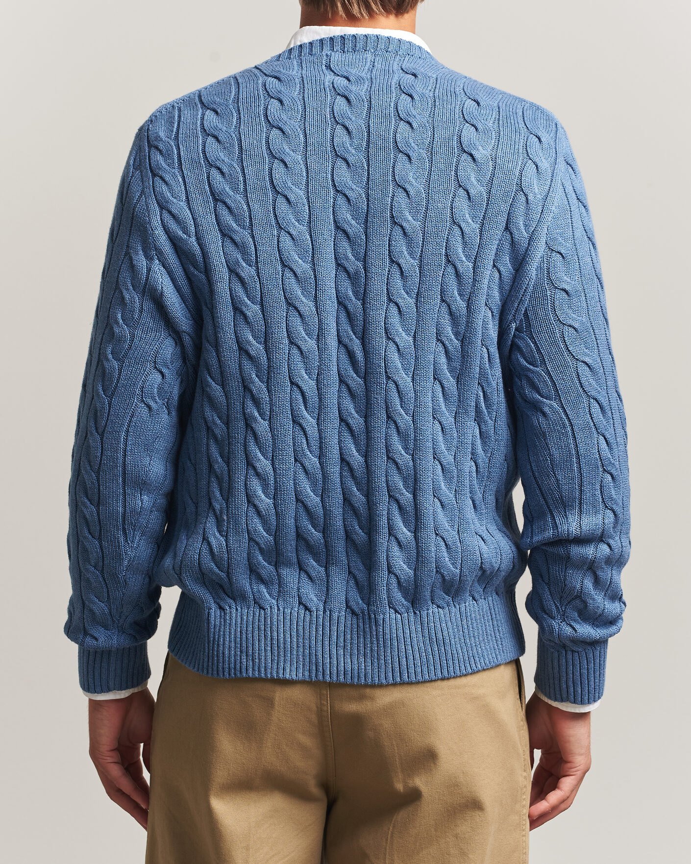 Mies | Puserot | Polo Ralph Lauren | Cotton Cable Pullover Blue Borage Heather