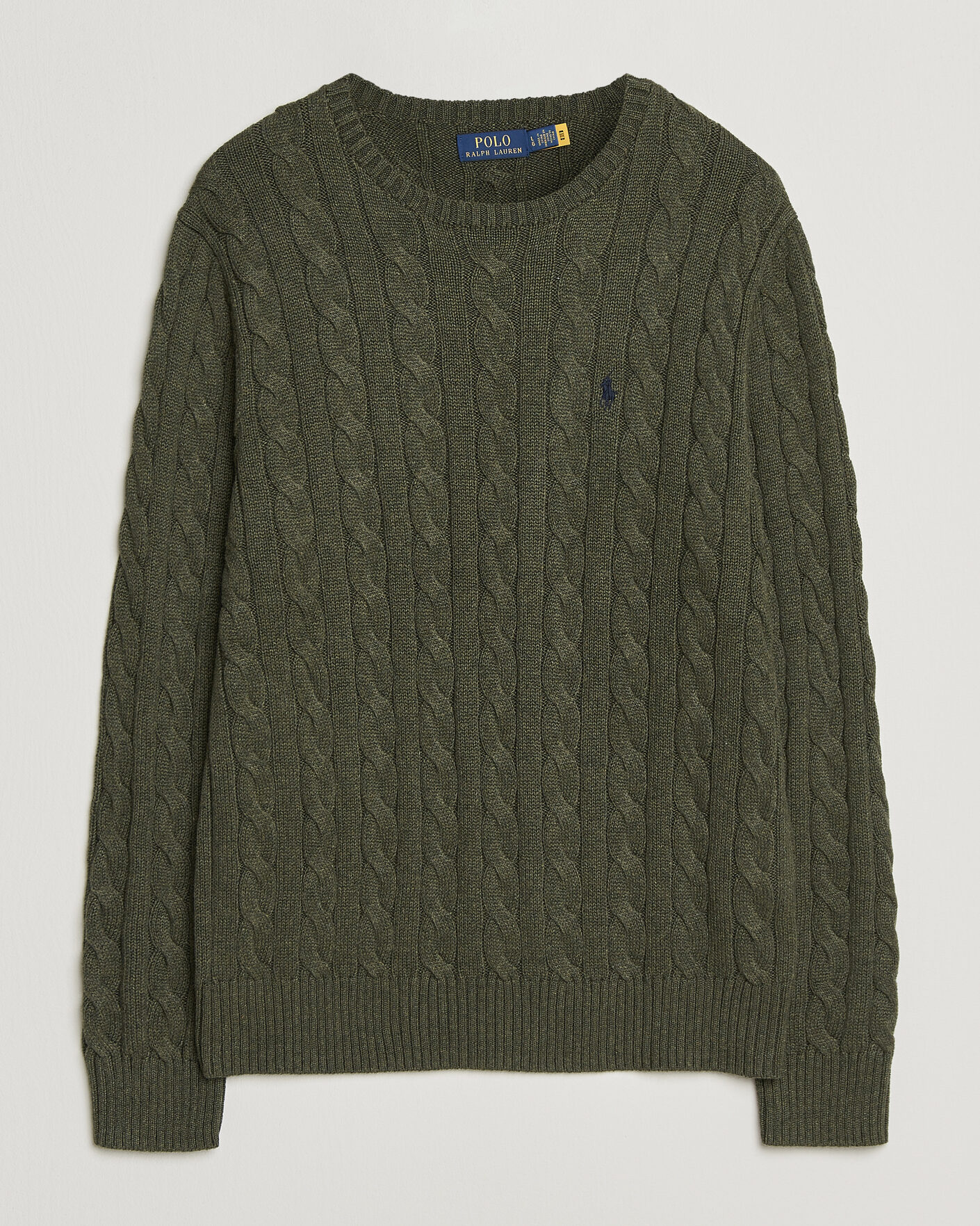 Mies | Puserot | Polo Ralph Lauren | Cotton Cable Pullover Olive Shrub Heather