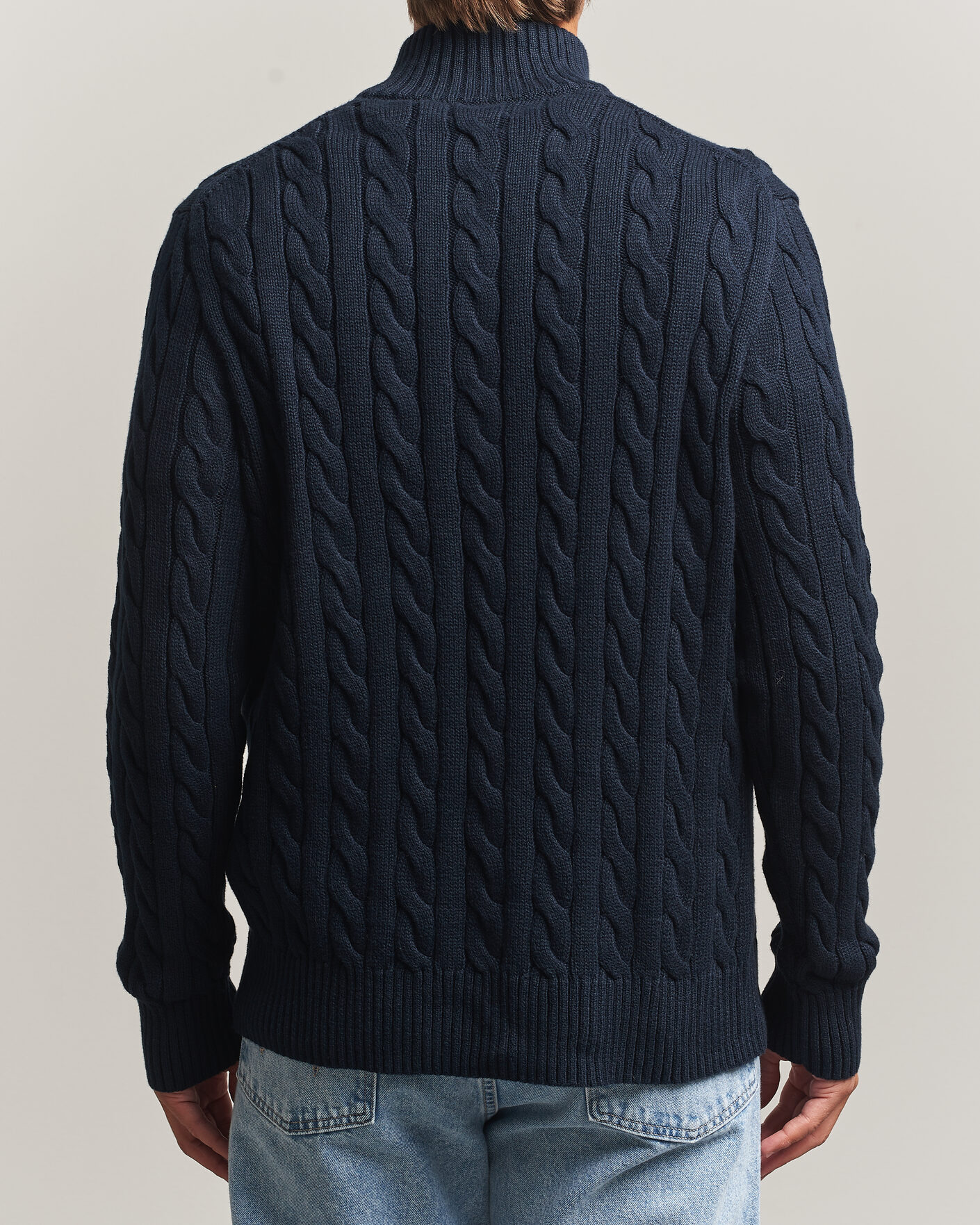 Mies | Puserot | Polo Ralph Lauren | Cotton Cable Half Zip Hunter Navy