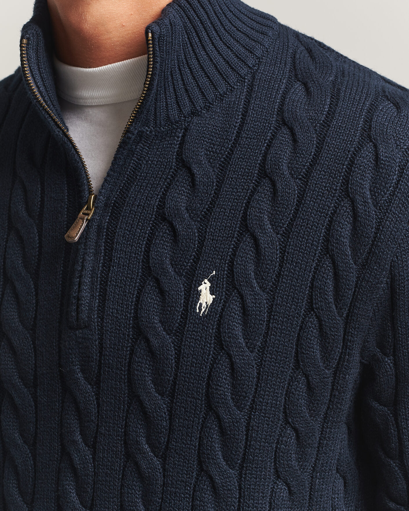 Mies | Puserot | Polo Ralph Lauren | Cotton Cable Half Zip Hunter Navy