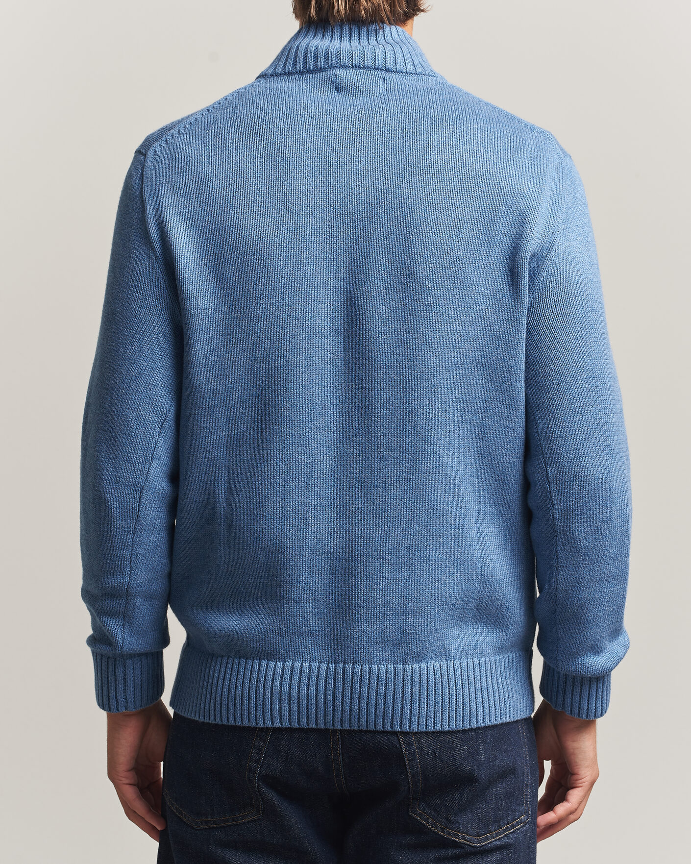 Mies | Puserot | Polo Ralph Lauren | Cotton Pullover Half Zip Blue Borage Heather