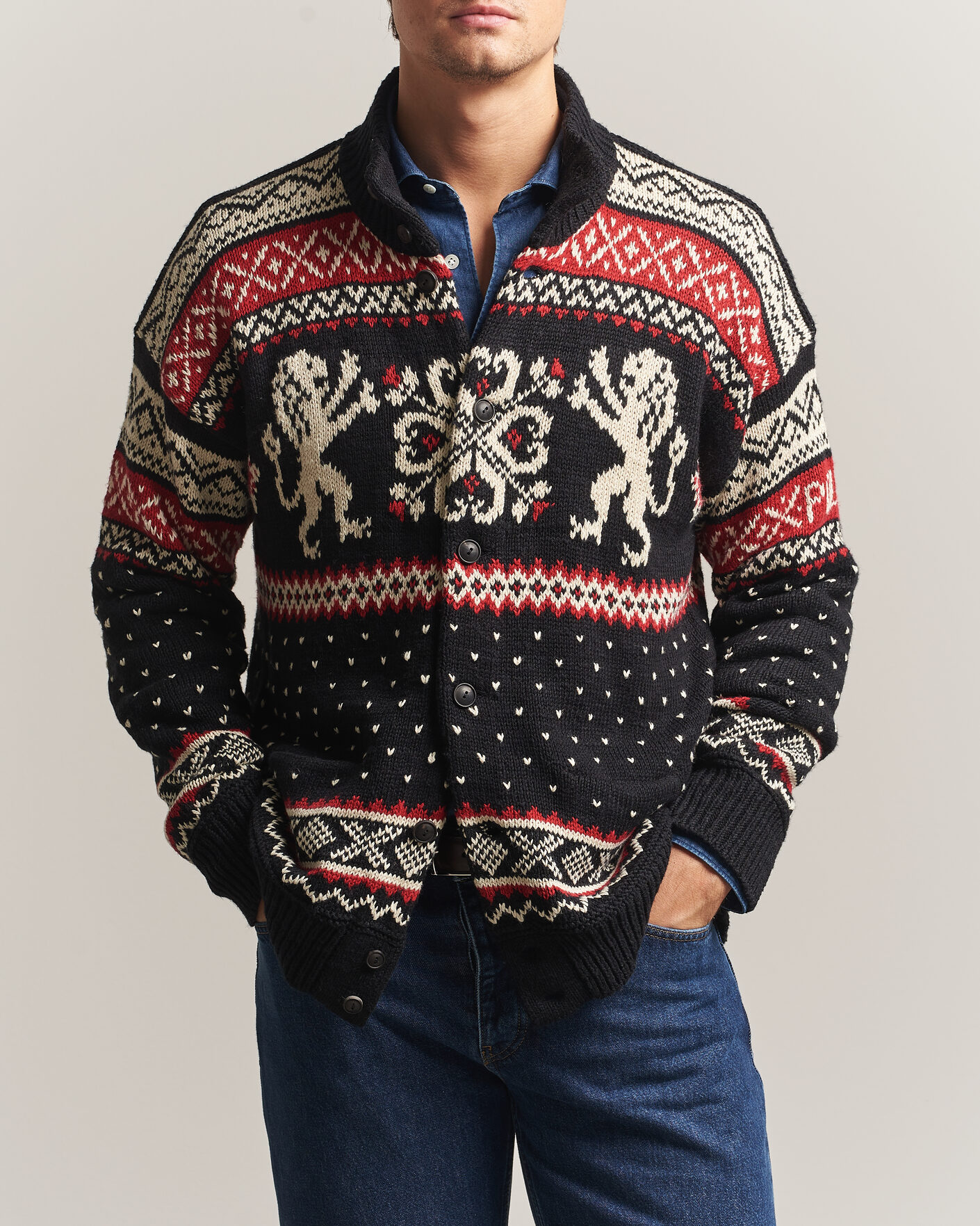 Mies | Puserot | Polo Ralph Lauren | Cotton/Cashmere Cardigan Black Combo