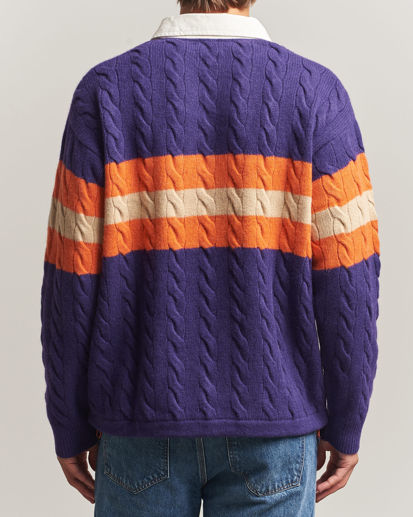 Mies | Puserot | Polo Ralph Lauren | Wool Blend Cable Knitted Polo Purple Combo