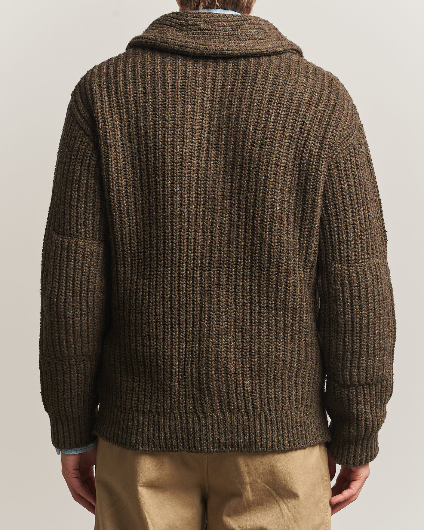 Mies | Puserot | Polo Ralph Lauren | Wool Blend Shawl Collar Cardigan Olive Brown Marl