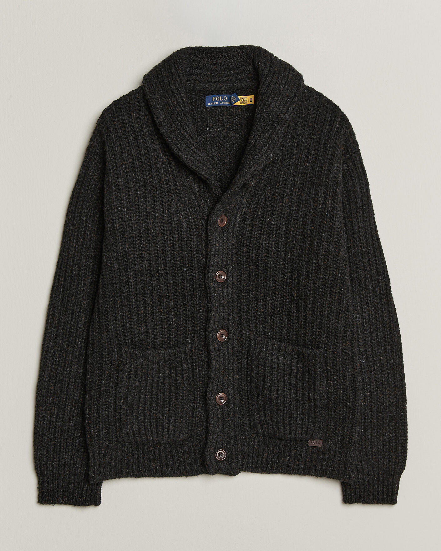 Mies | Puserot | Polo Ralph Lauren | Wool Blend Shawl Collar Cardigan Black Marl