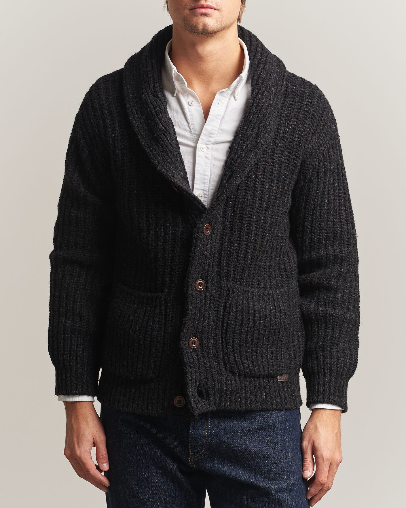 Mies | Puserot | Polo Ralph Lauren | Wool Blend Shawl Collar Cardigan Black Marl