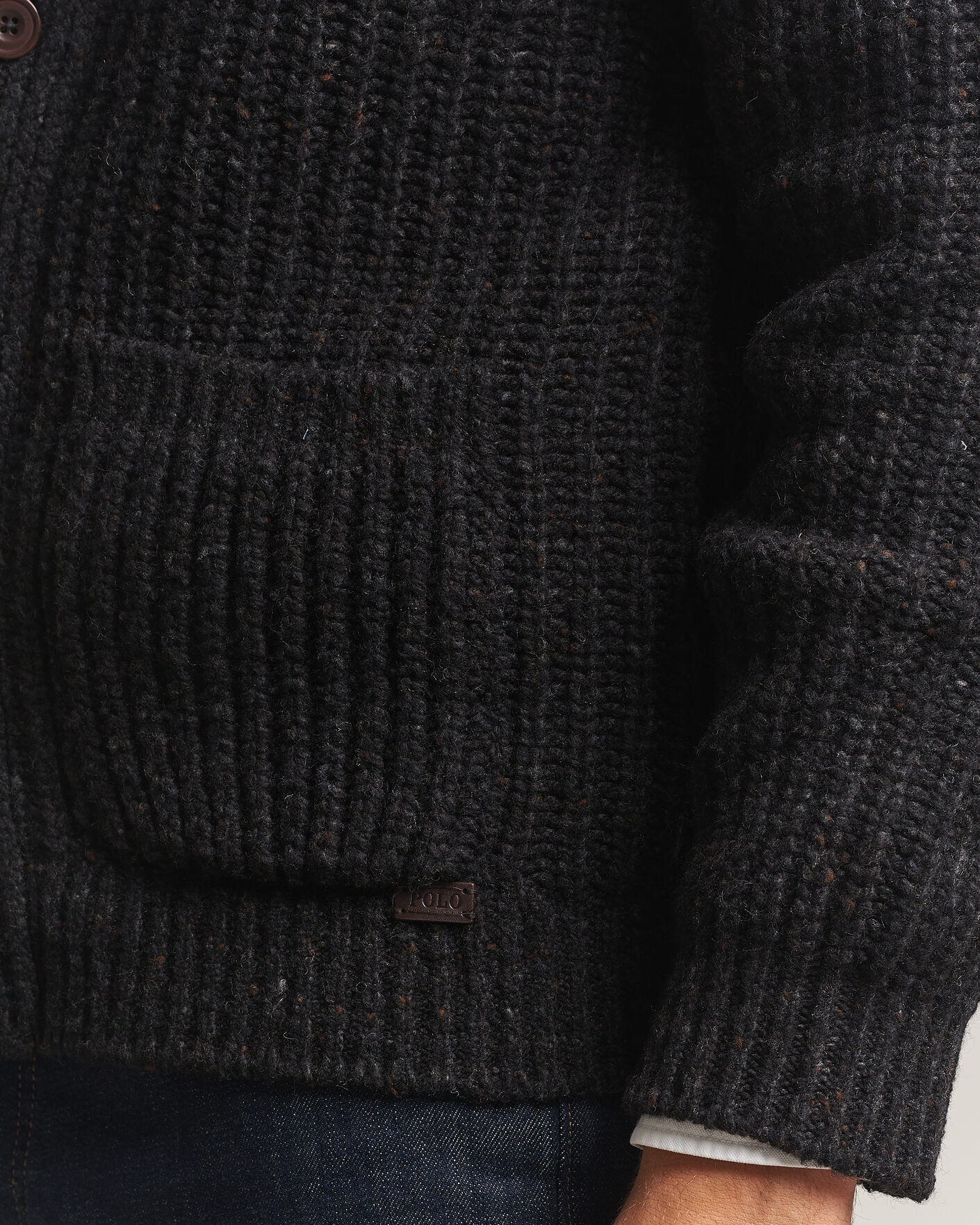 Mies | Puserot | Polo Ralph Lauren | Wool Blend Shawl Collar Cardigan Black Marl