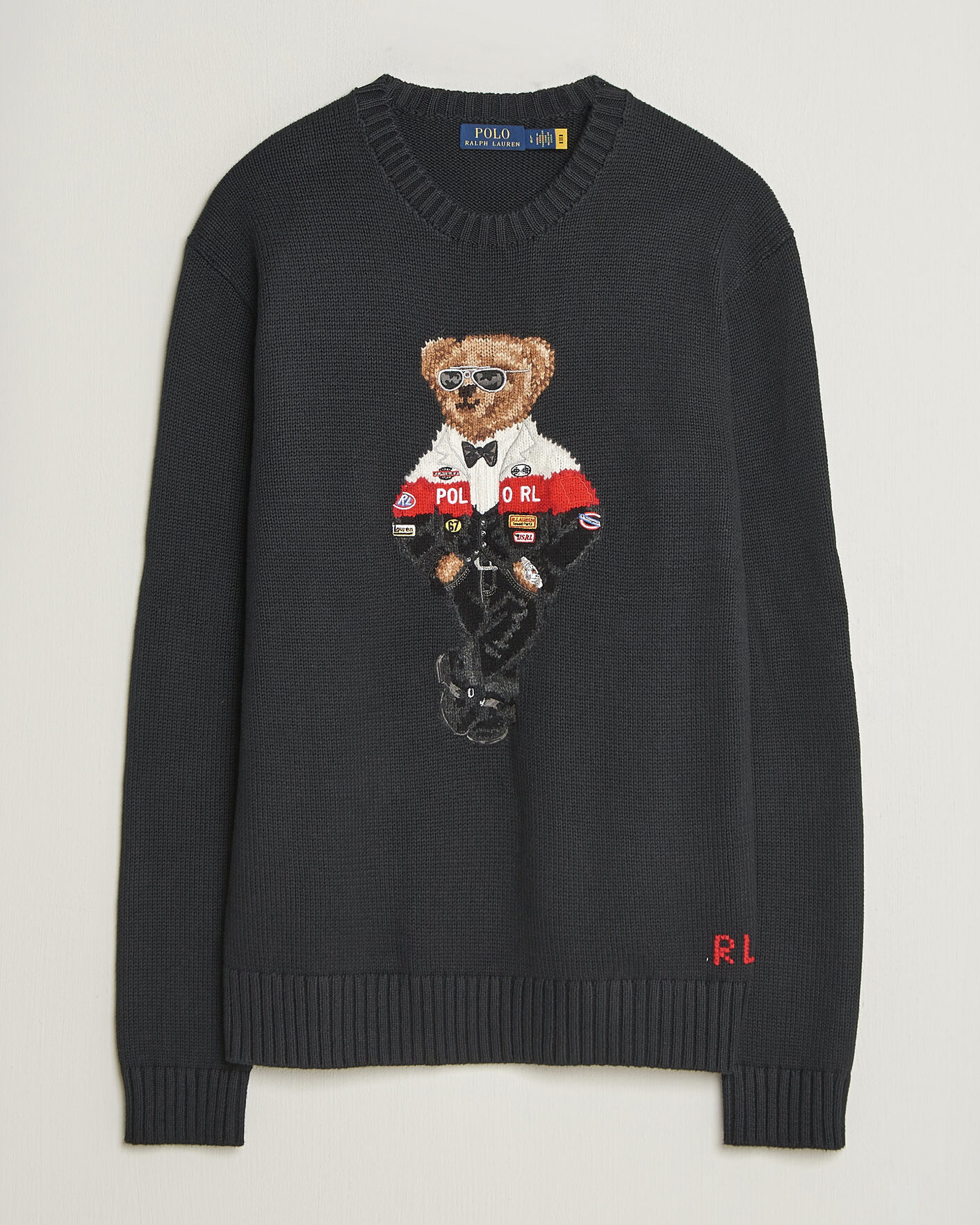 Mies | Puserot | Polo Ralph Lauren | Cotton Blend Bear Sweater Polo Black