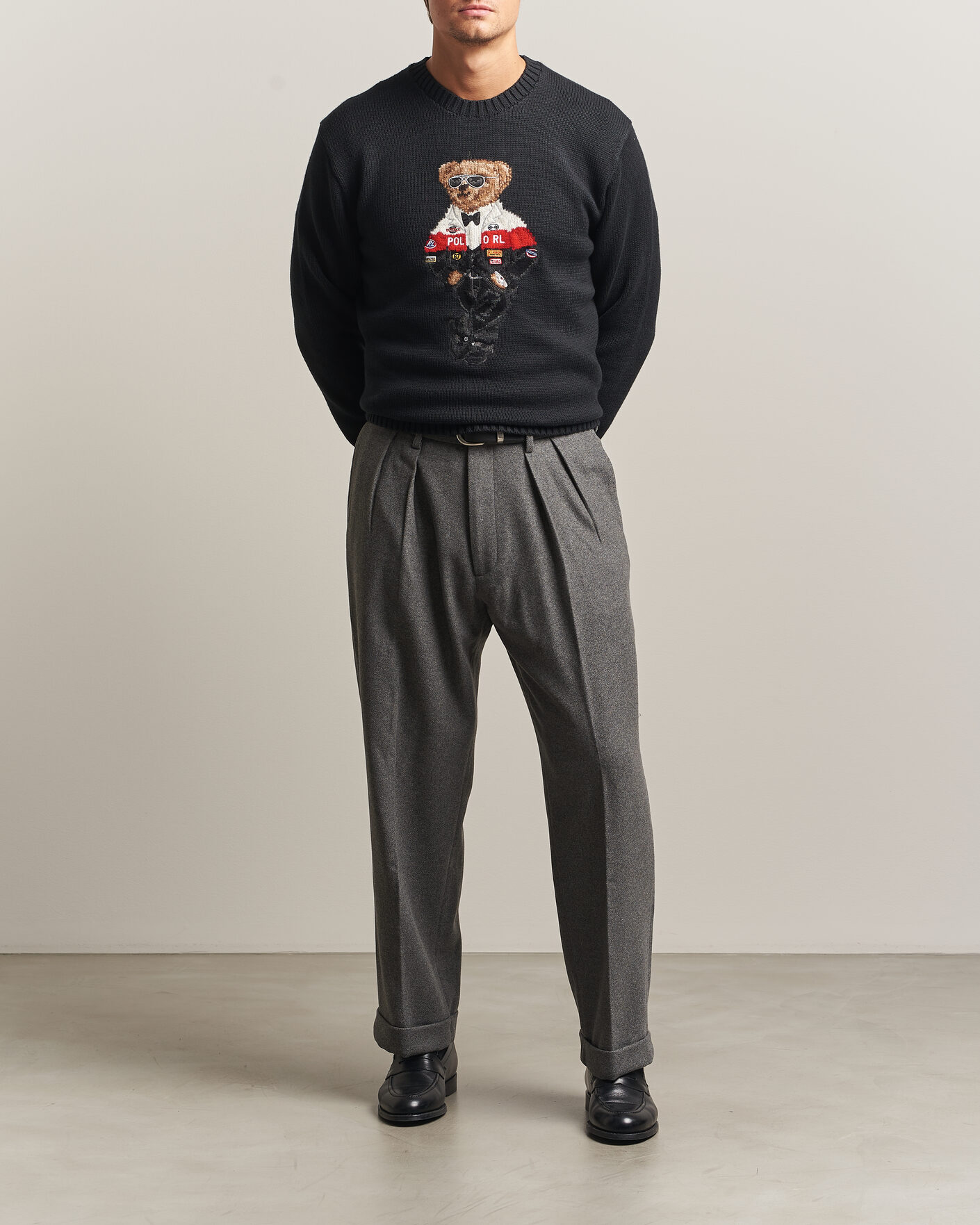 Mies | Puserot | Polo Ralph Lauren | Cotton Blend Bear Sweater Polo Black