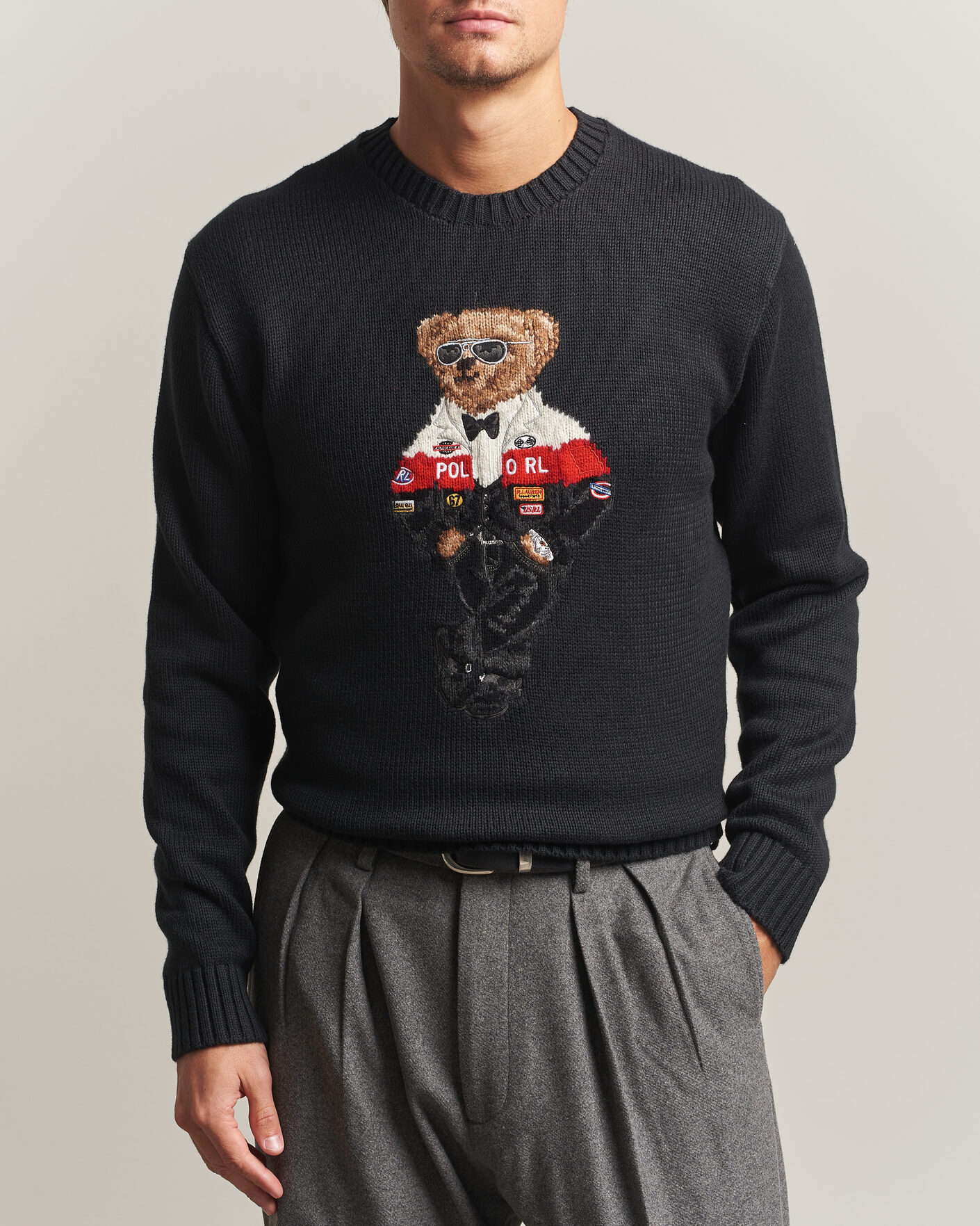 Mies | Puserot | Polo Ralph Lauren | Cotton Blend Bear Sweater Polo Black