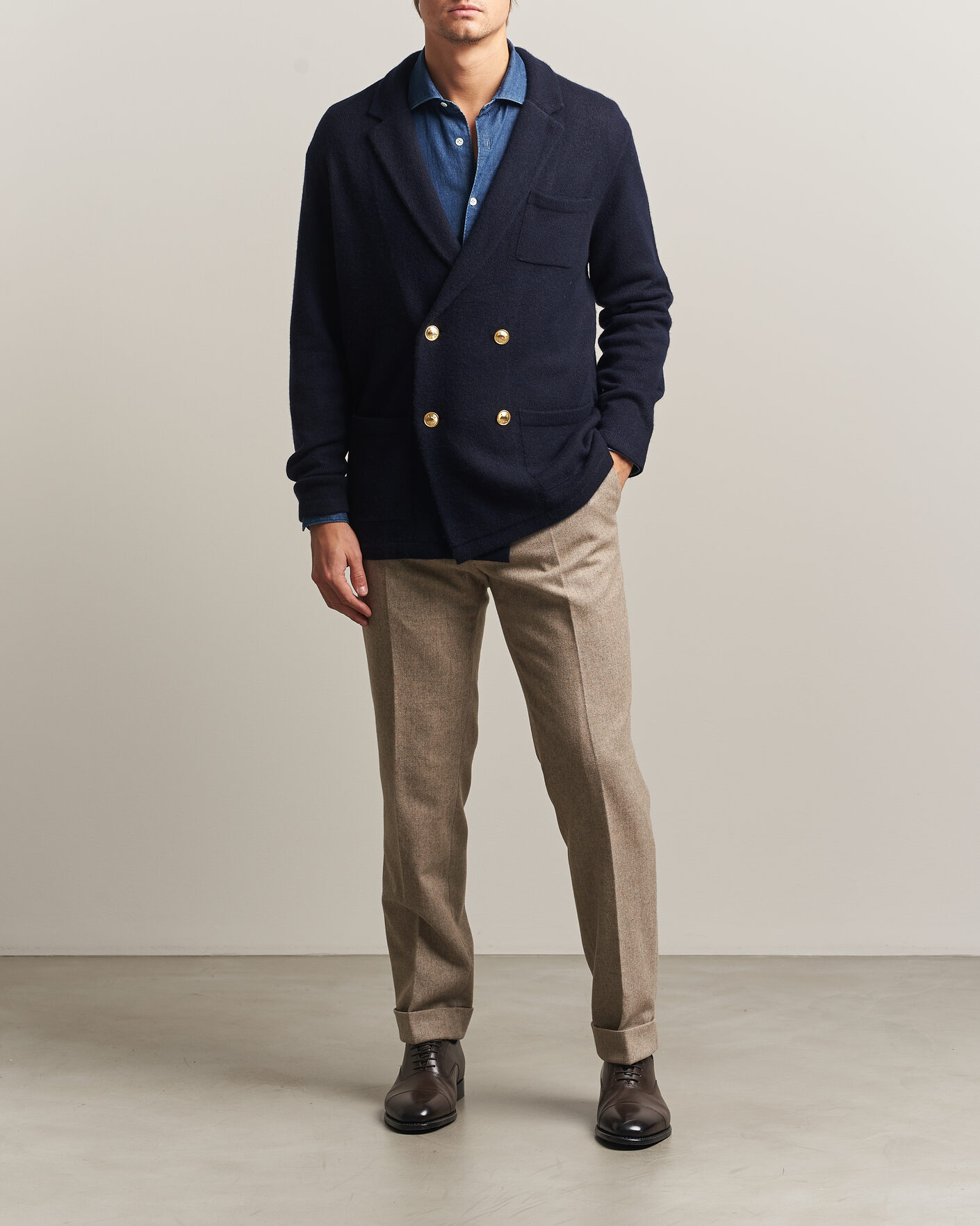 Mies | Puserot | Polo Ralph Lauren | Double Breasted Cashmere Cardigan Aviator Navy